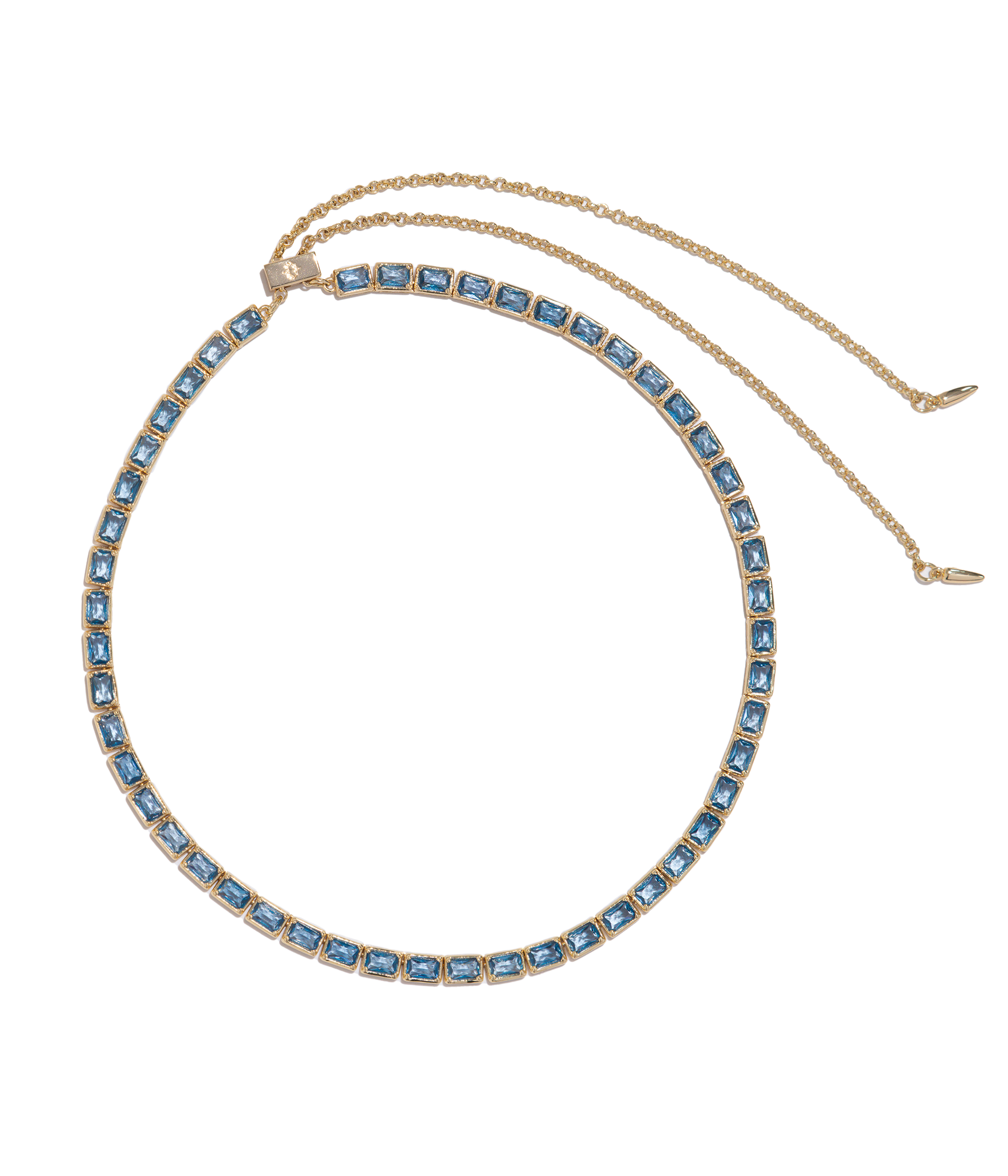 Liza Slider Necklace in Smoked Sapphire