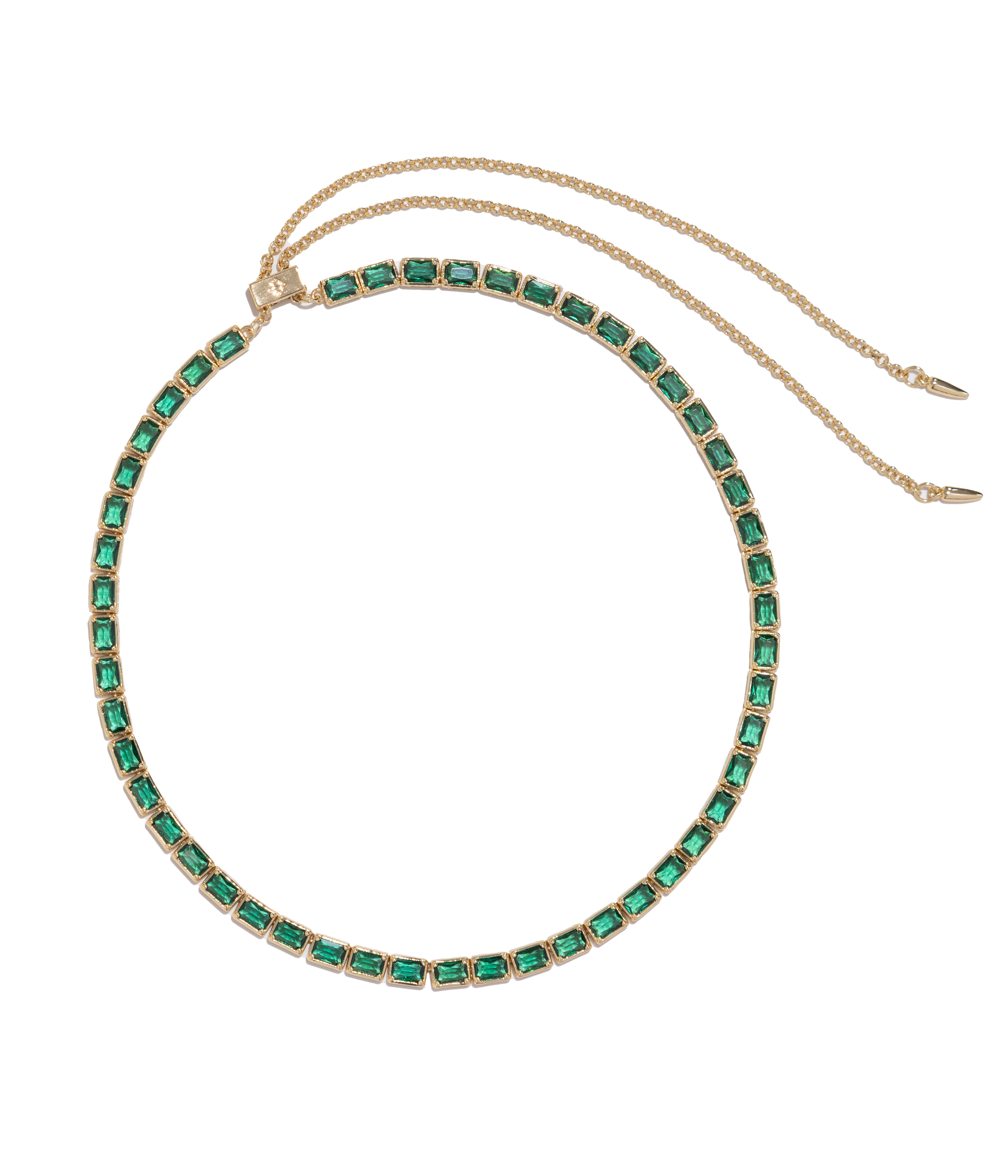 Liza Slider Necklace in Emerald