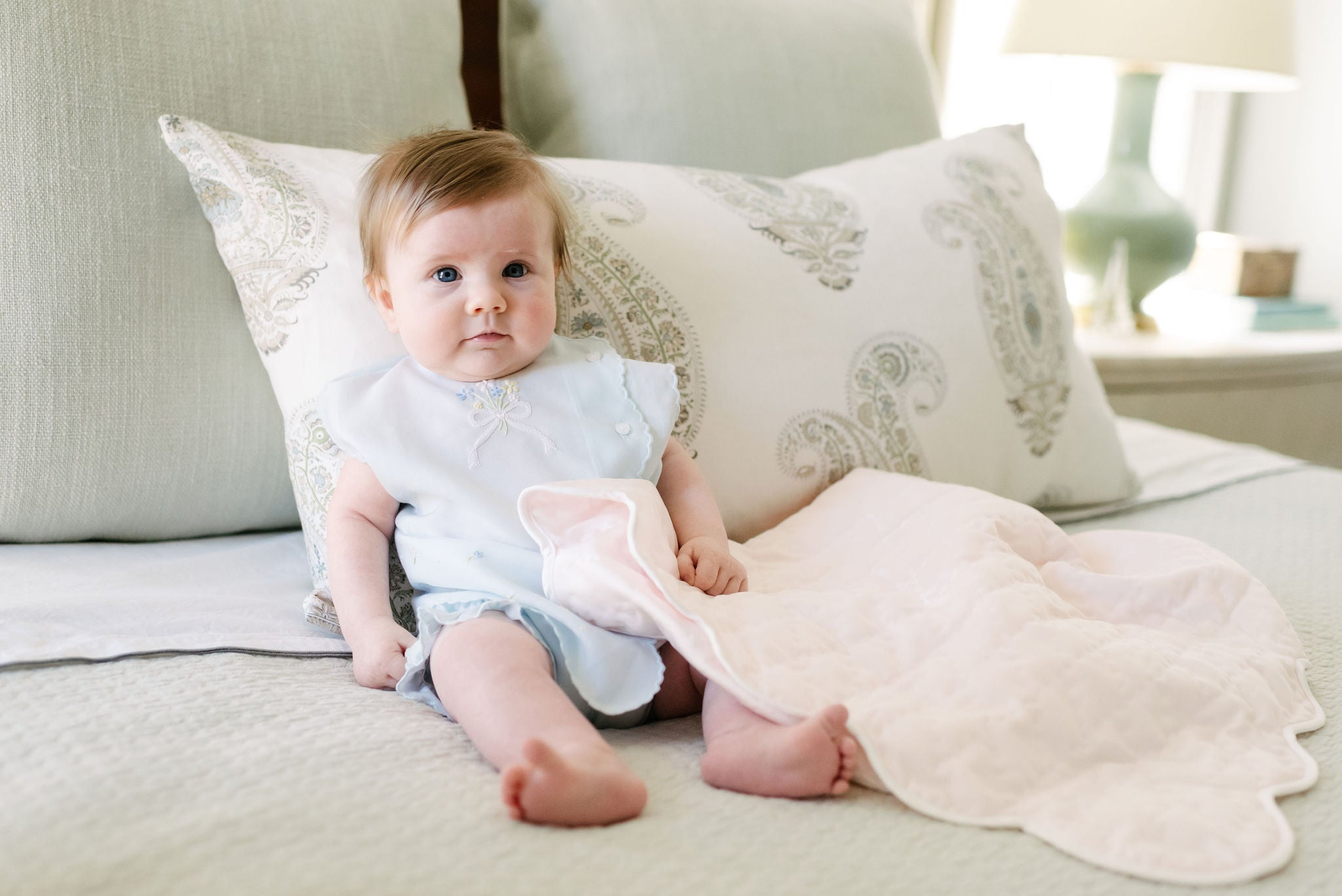 BABY HAND QUILTED SATIN BLANKET