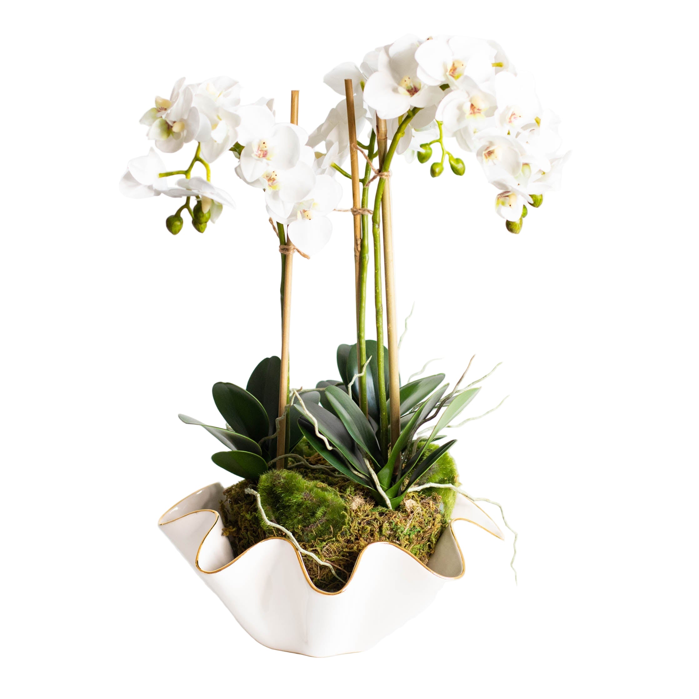 16" Faux Orchid Drop-In