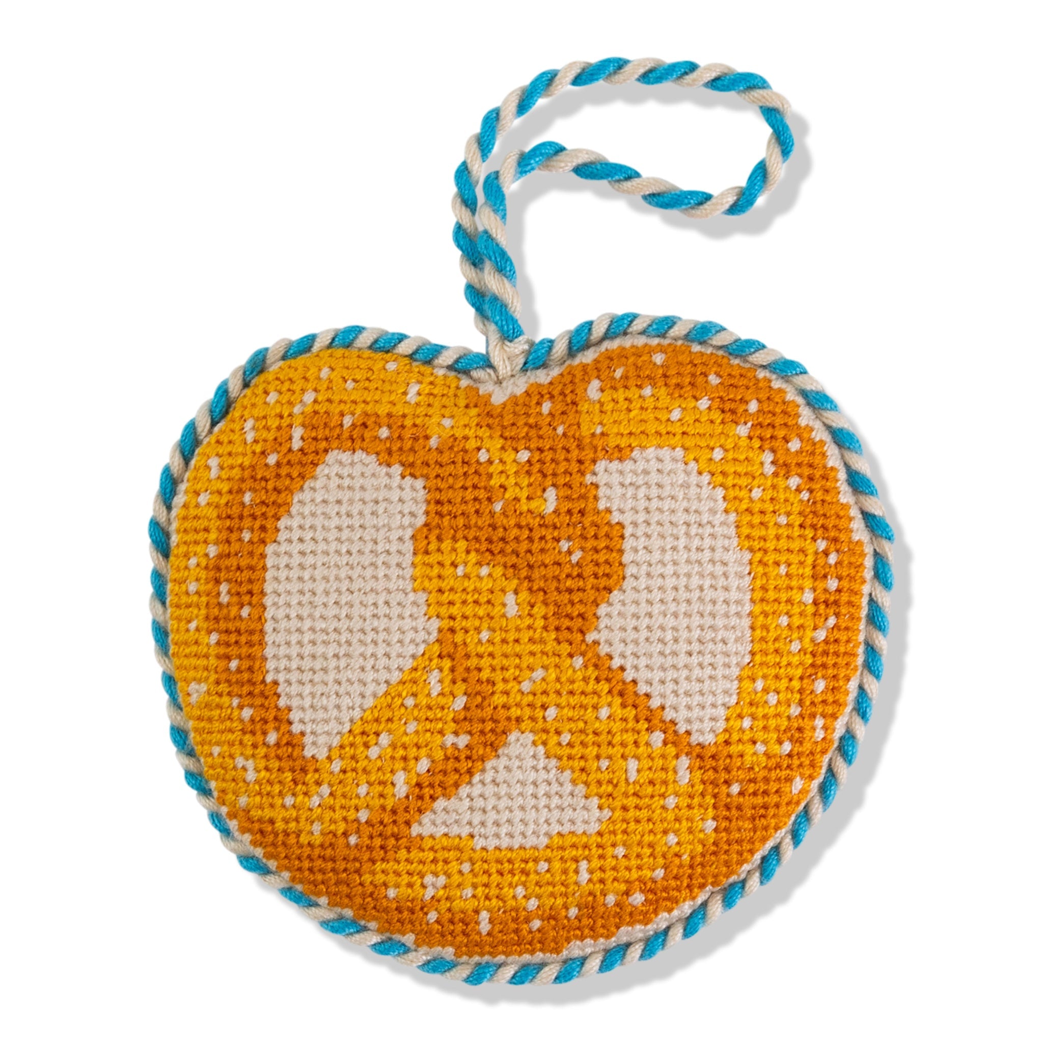 Pretzel Needlepoint Icon Ornament