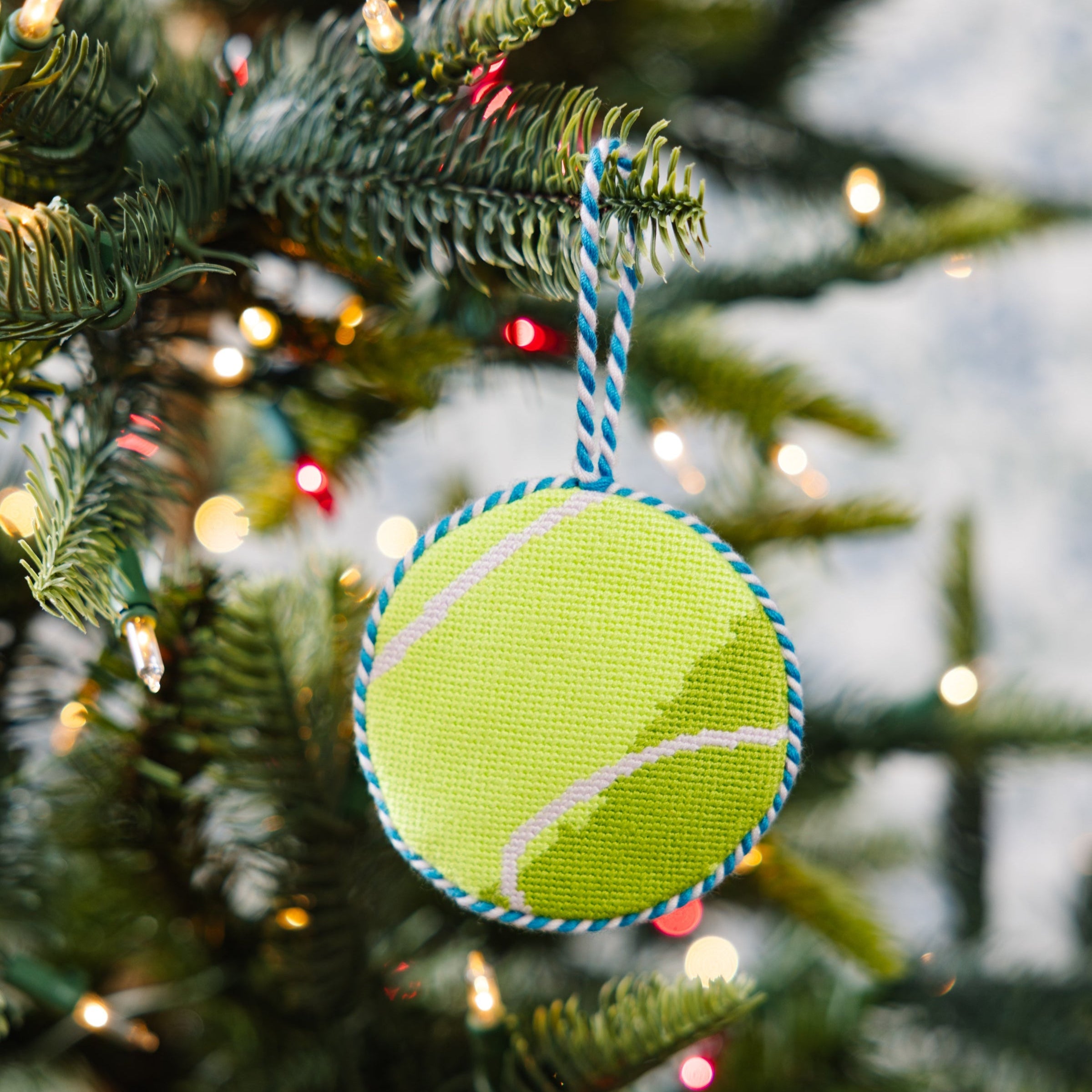 Tennis Ball Needlepoint Icon Ornament