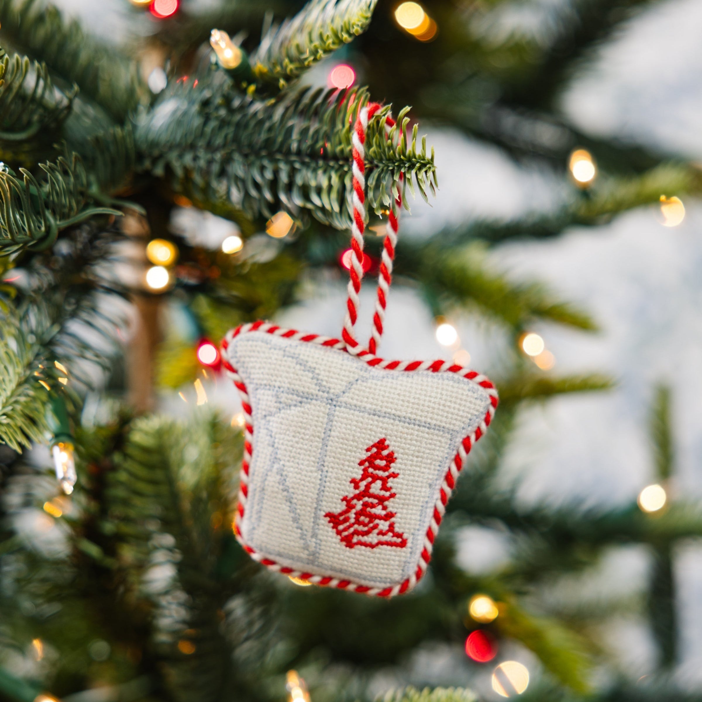 Chinese Takeout BoxNeedlepoint Icon Ornament