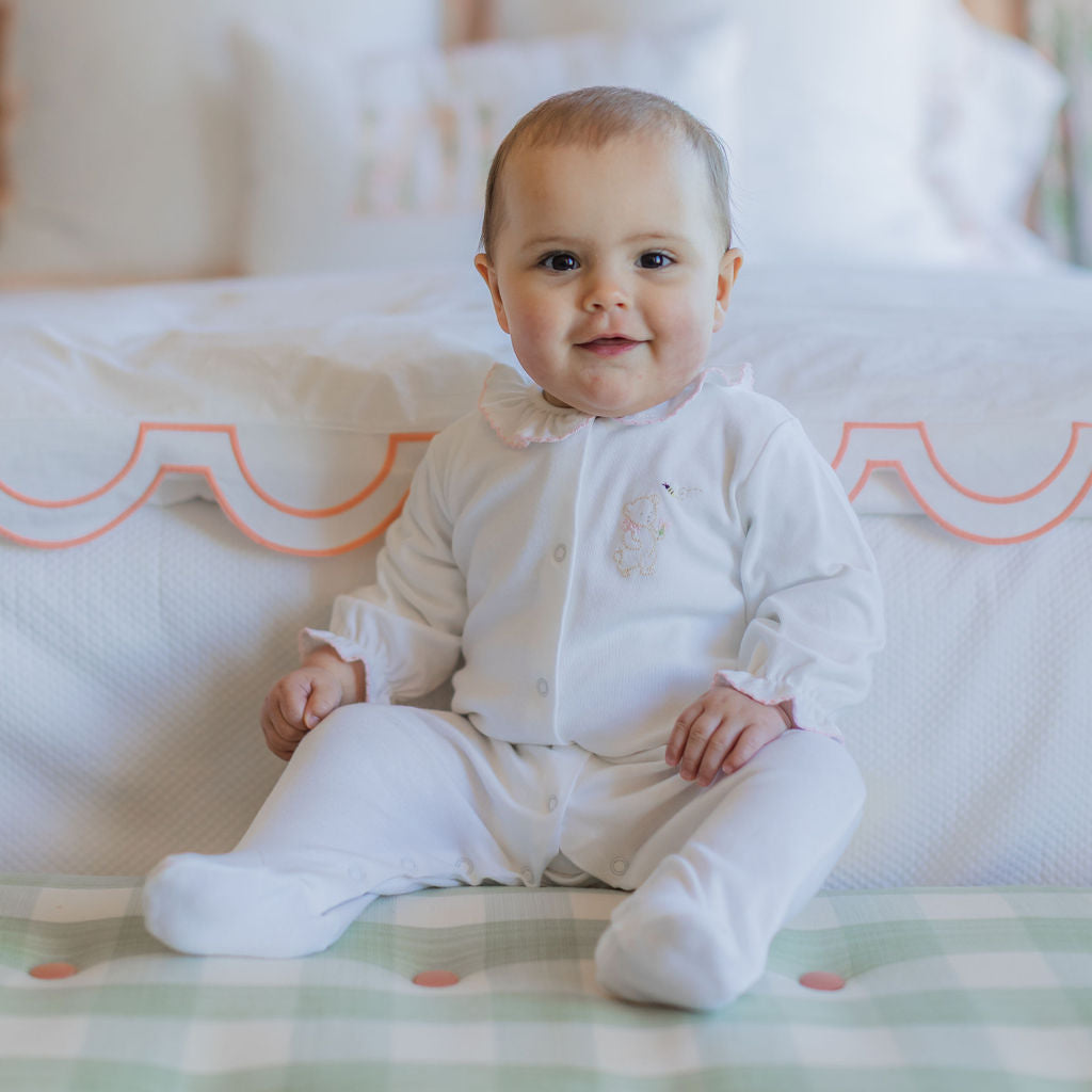 BABY TEDDY BEAR COTTON KNIT FOOTIE