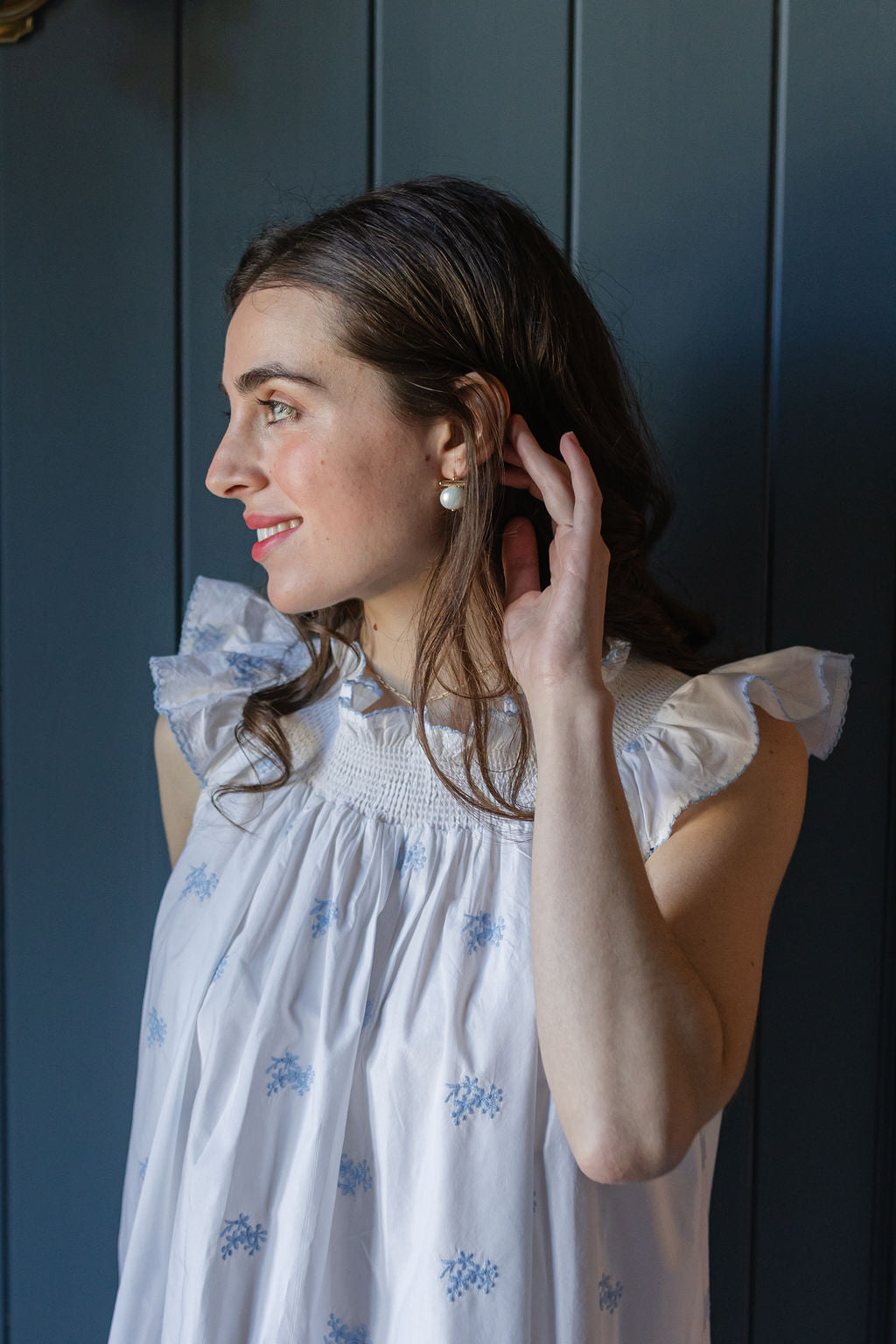 NANCY COTTON EMBROIDERED NIGHTGOWN