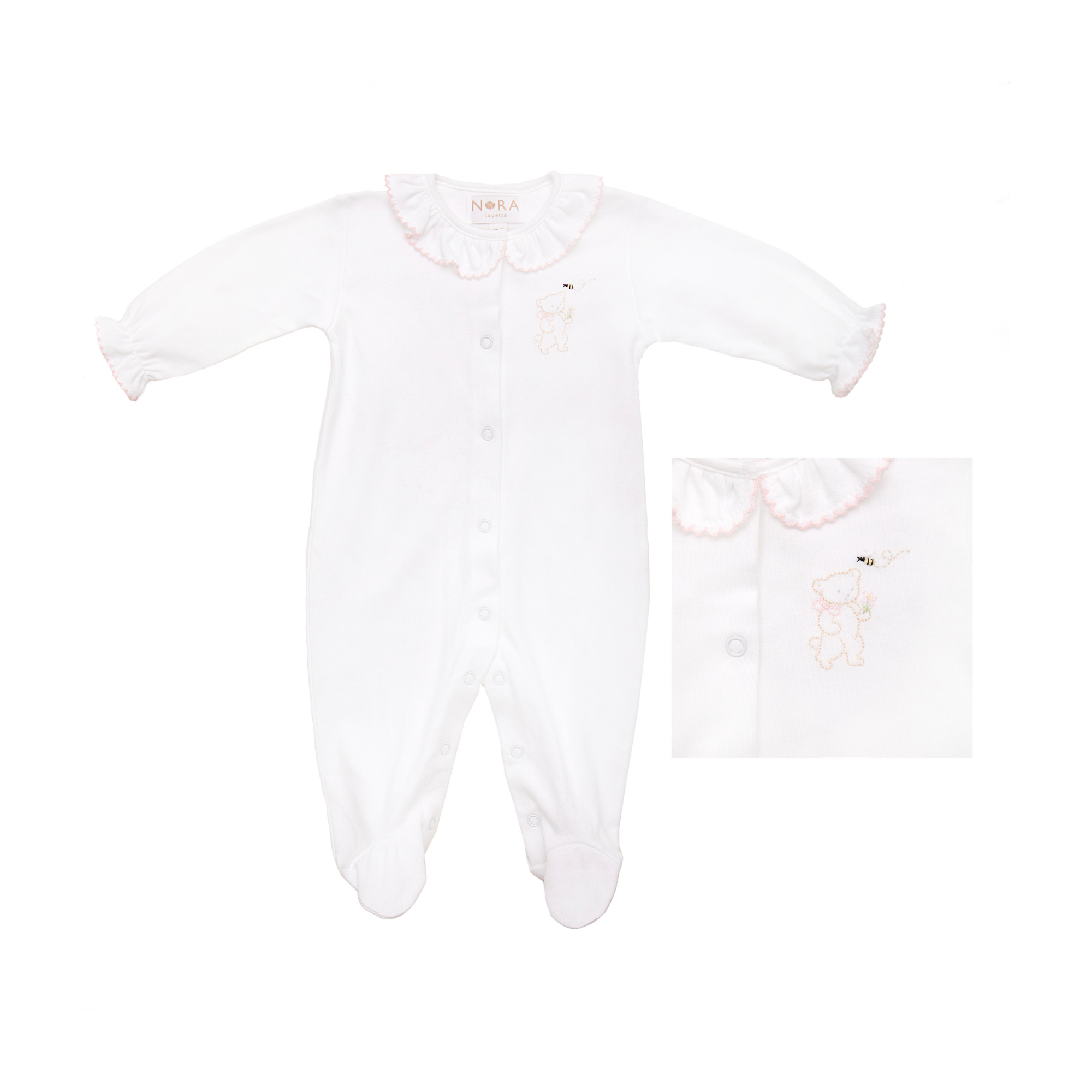 BABY TEDDY BEAR COTTON KNIT FOOTIE