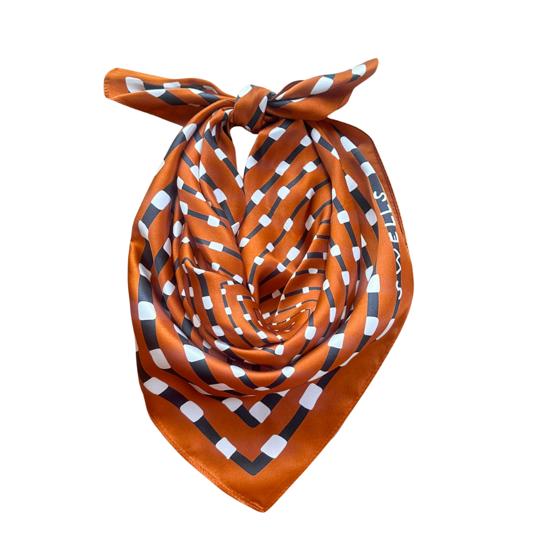 Burnt Orange + Grey Scarf