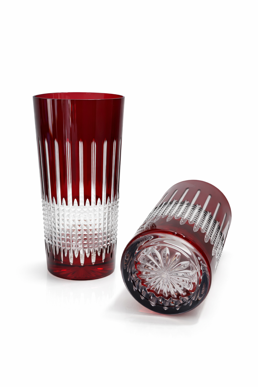 Miecz Crystal Red Highball Glasses - Set of 2 red