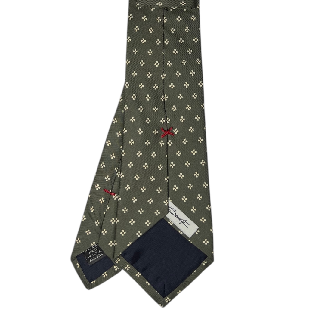 Tie - Olive Heart Shaped Cross