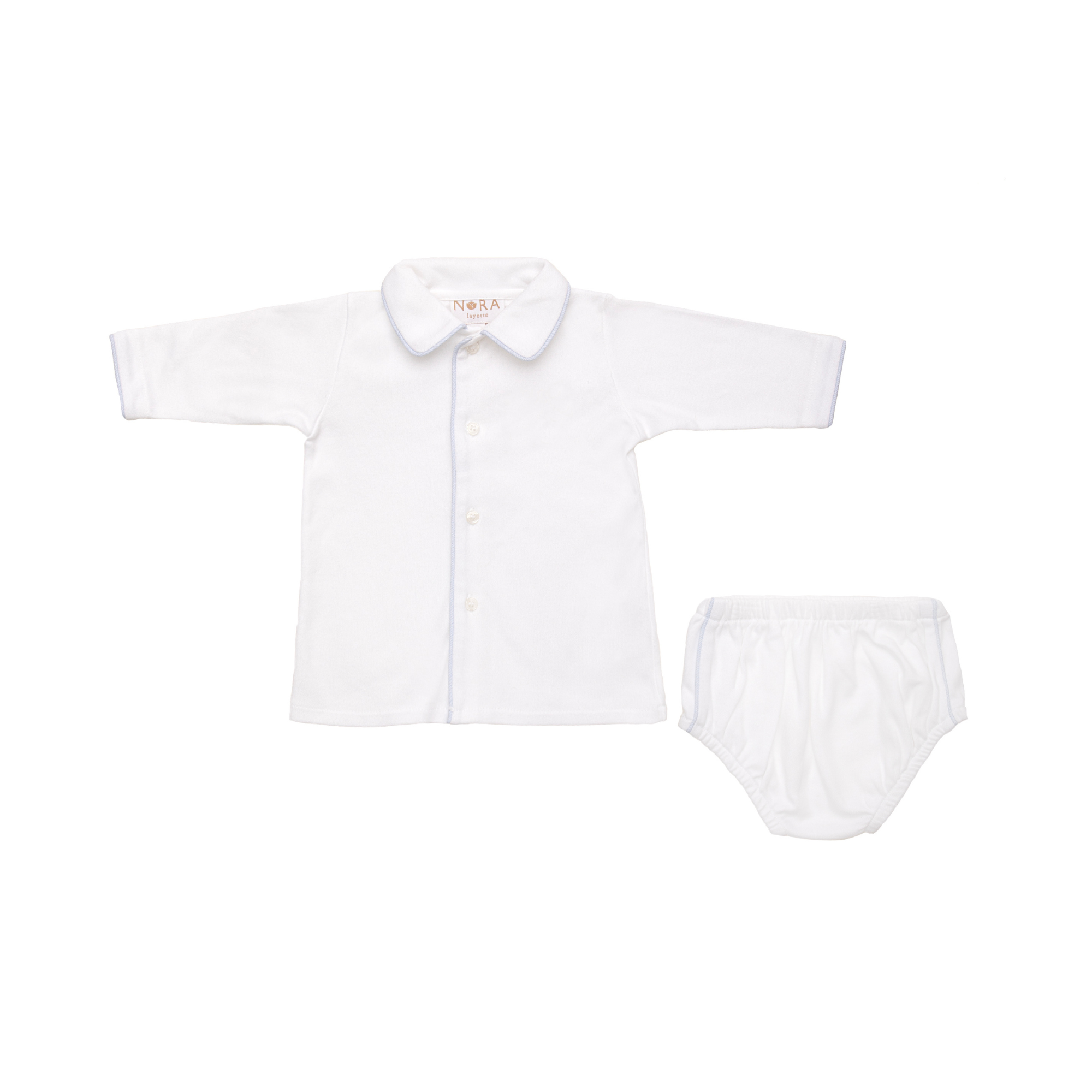 BABY COTTON KNIT LONG SLEEVE DIAPER SET