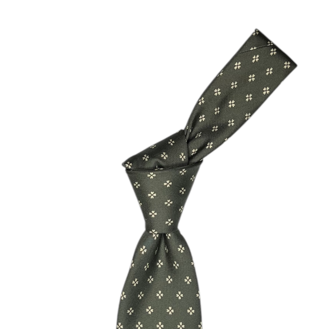Tie - Olive Heart Shaped Cross