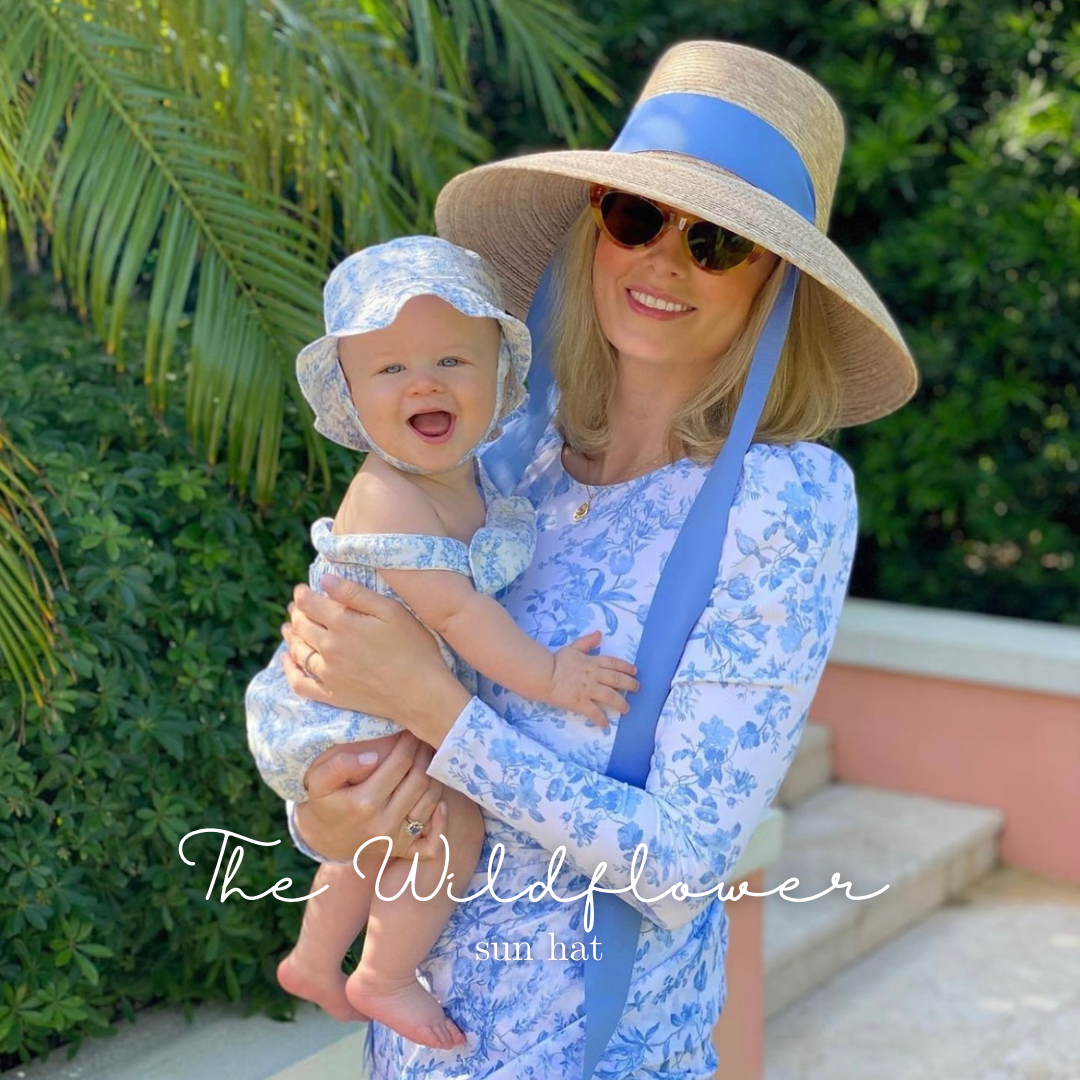 Wildflower Sun Hat - Burnt Orange/Rust Wide & Short Grosgrain Ribbon