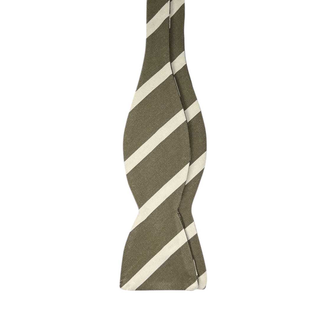 Khaki and Jute Stripe Bow Tie