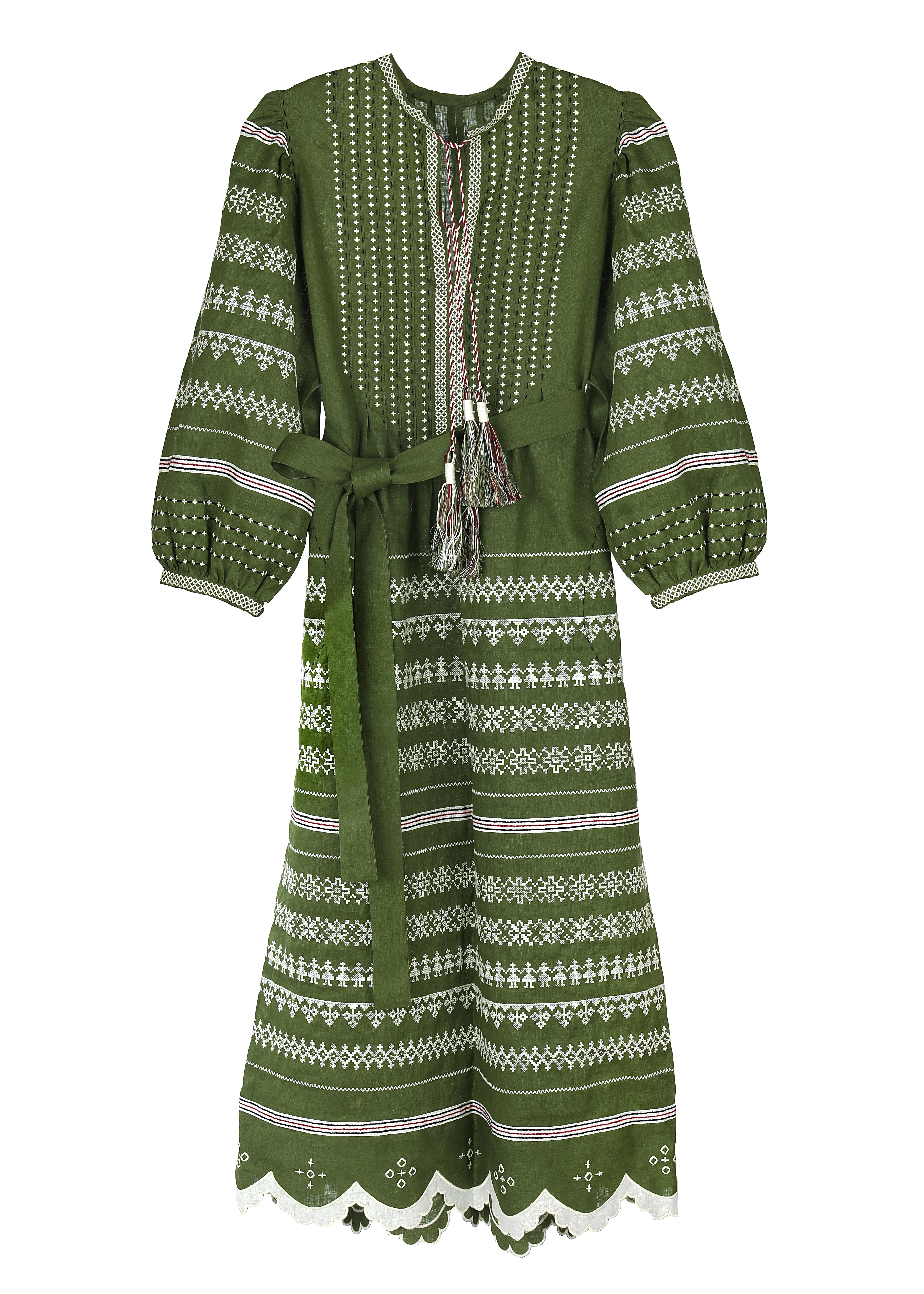 Kateryna Embroidered Ukrainian Dress - Green