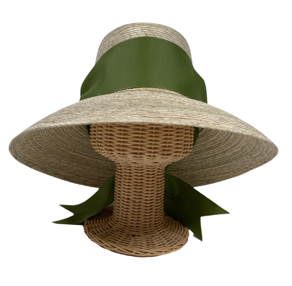 Wildflower Sun Hat - Olive Green Wide & Short Grosgrain  display picture 3