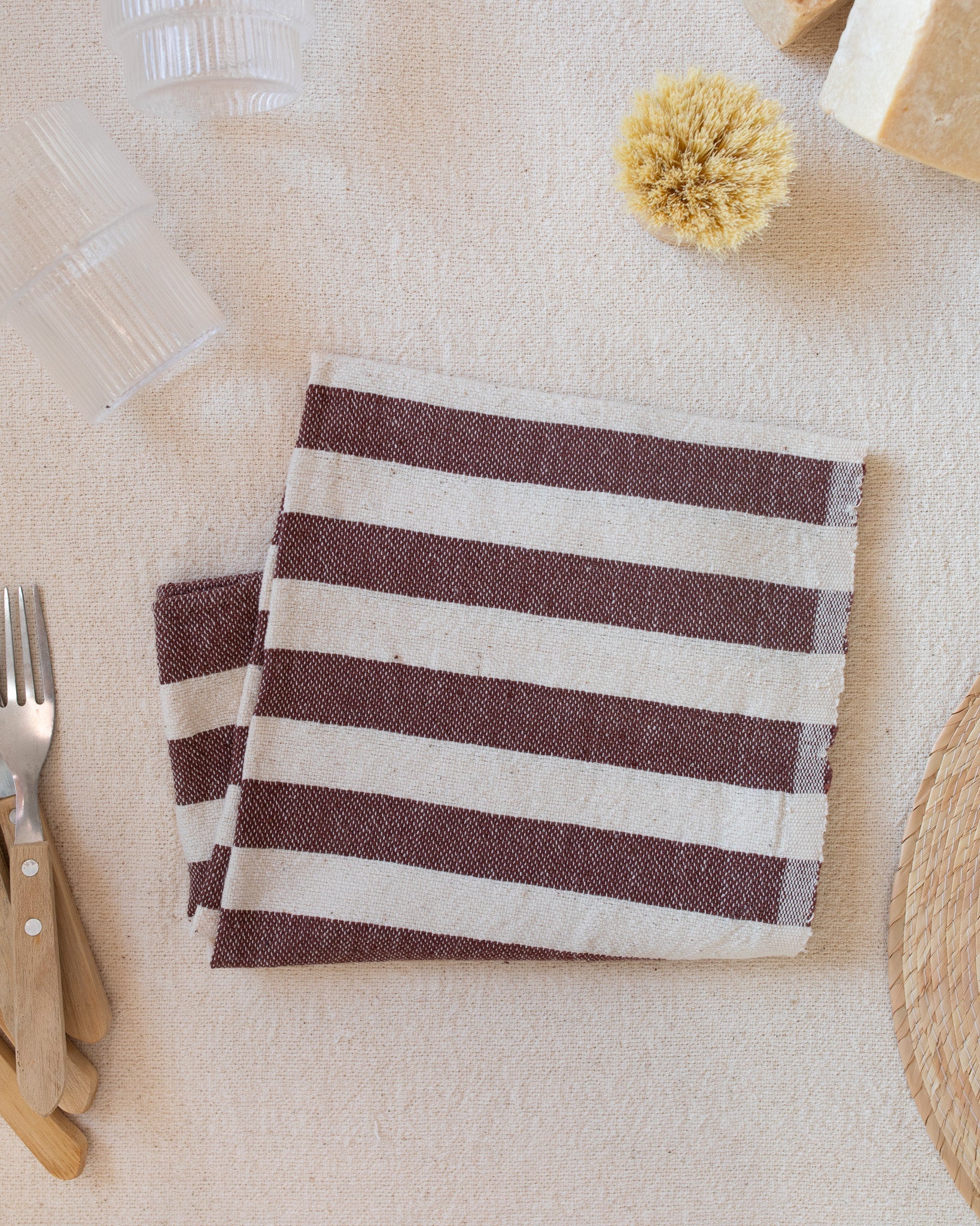 Chocolate Stripe Hand Towel