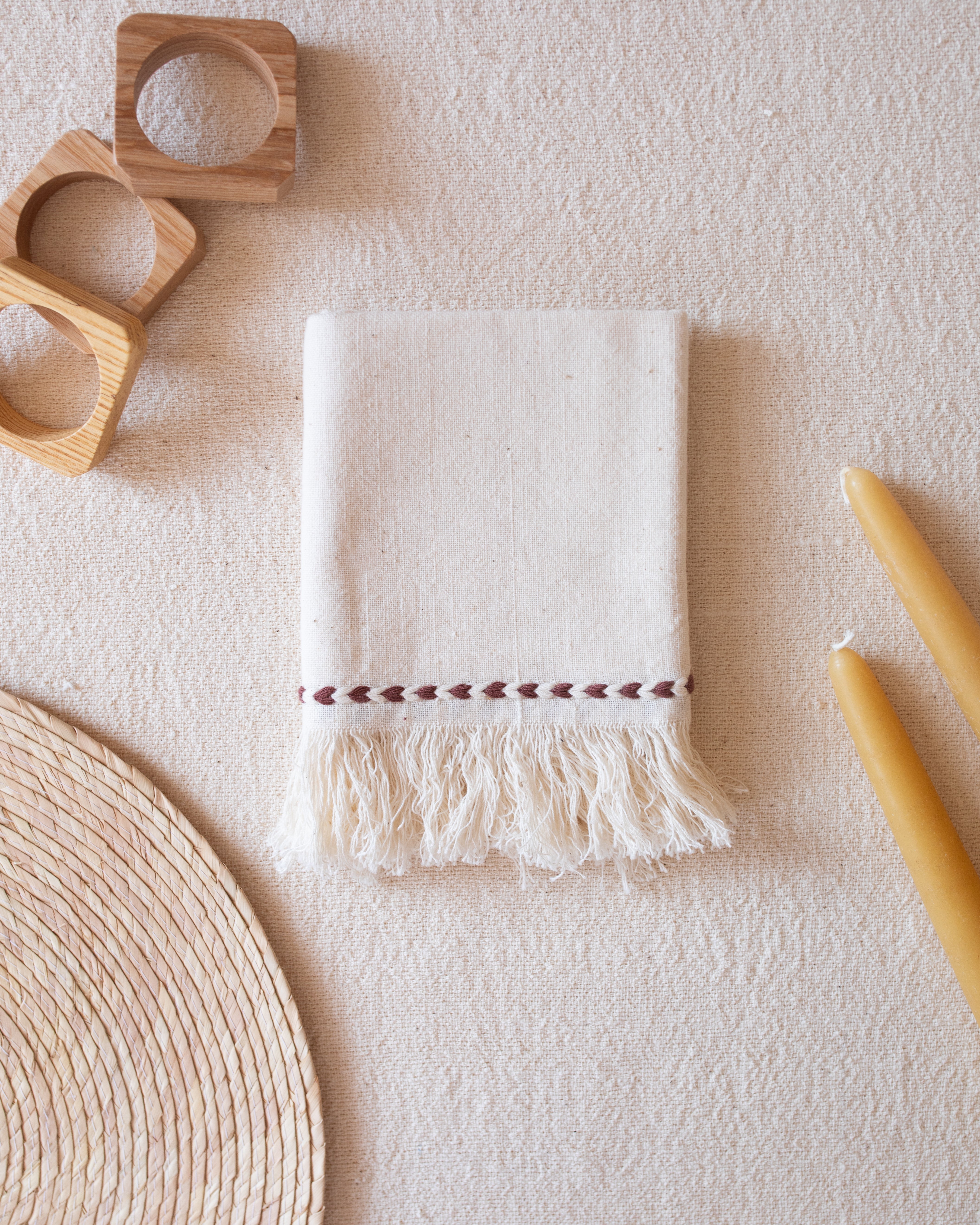 Chocolate Braid Detail Napkins Set of 2