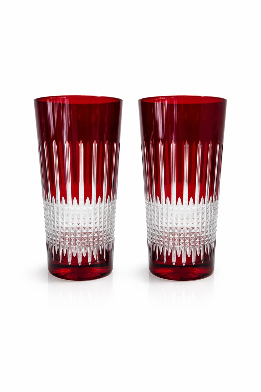 Miecz Crystal Red Highball Glasses - Set of 2 red