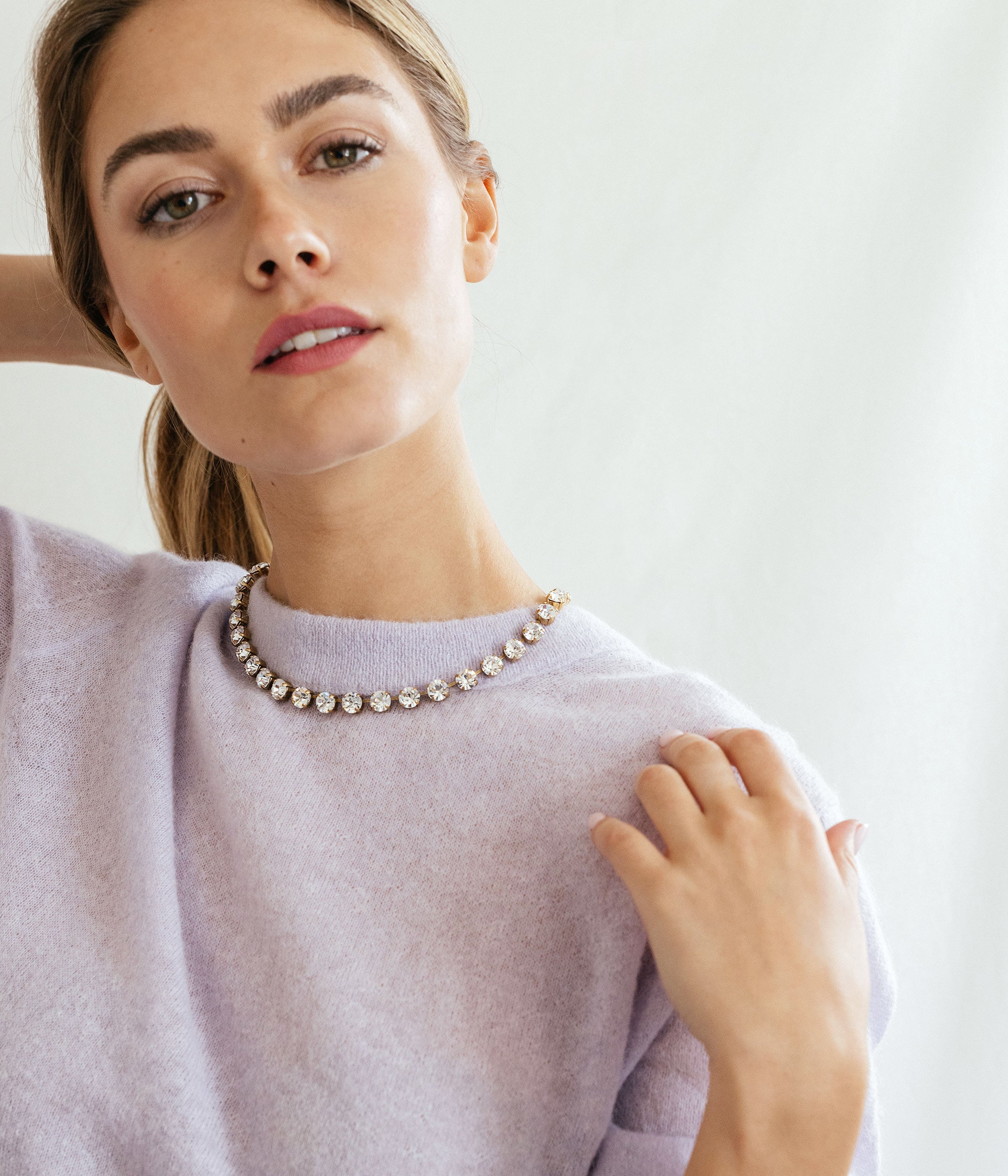 Arista Slider Necklace in Crystal