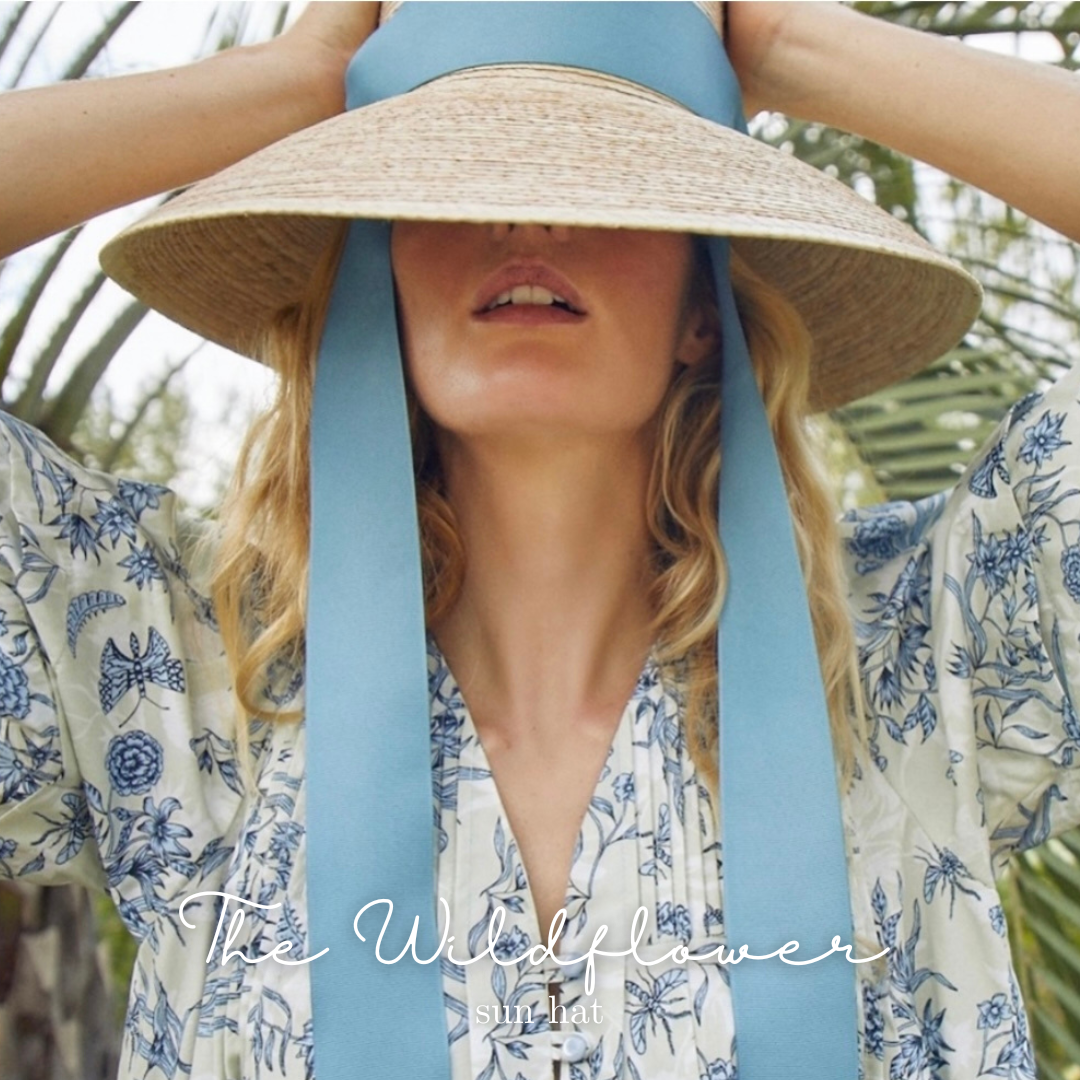 Wildflower Sun Hat - Burnt Orange/Rust Wide & Short Grosgrain Ribbon