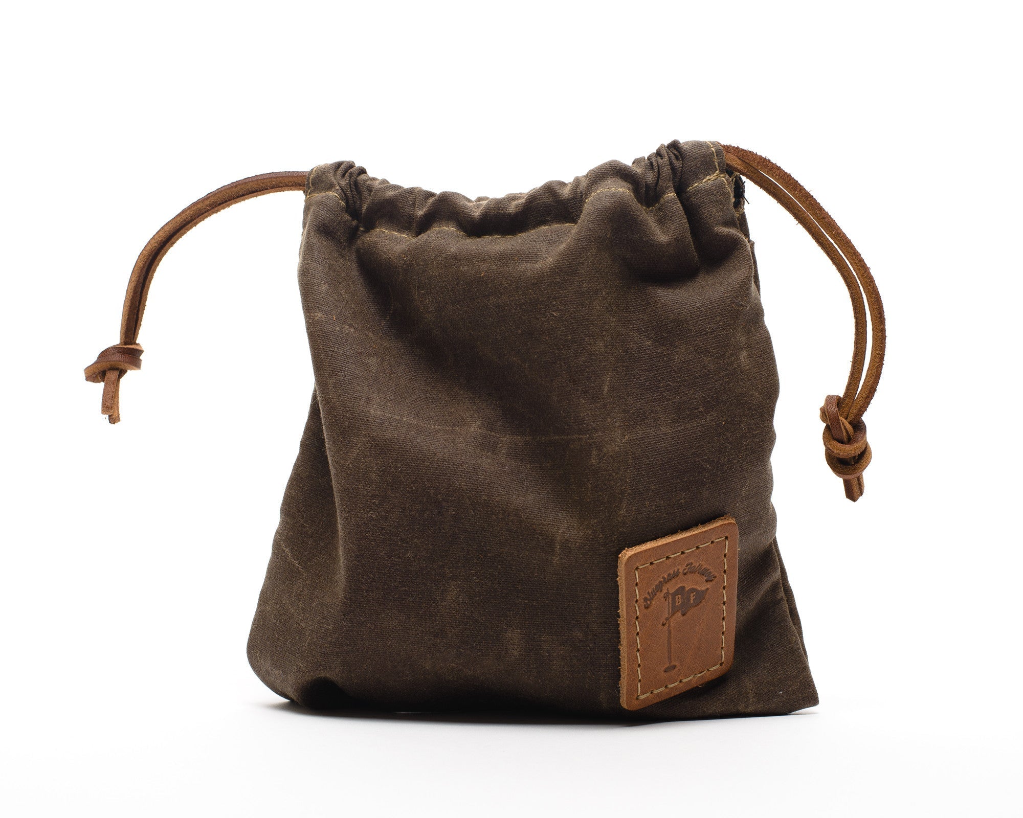Waxed Canvas Golf Drawstring Valuables Pouch