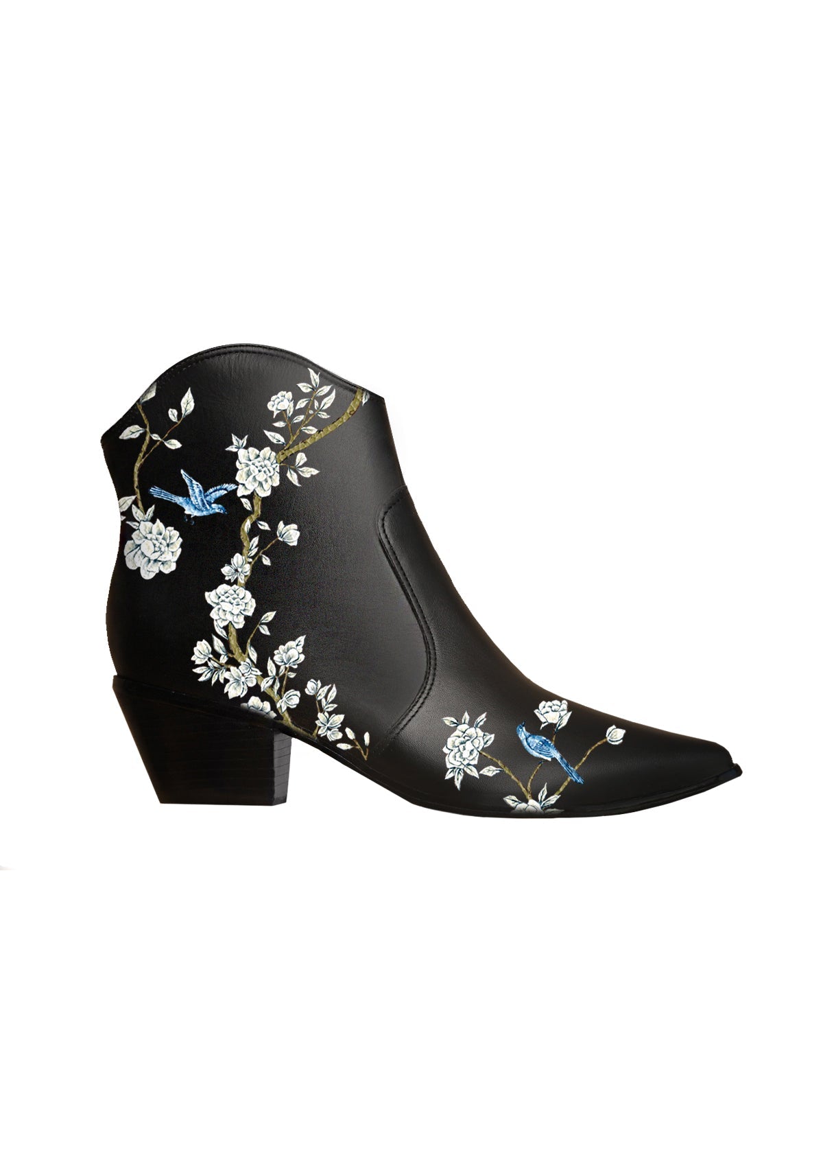 Japanese Garden Black Cowboy Boot