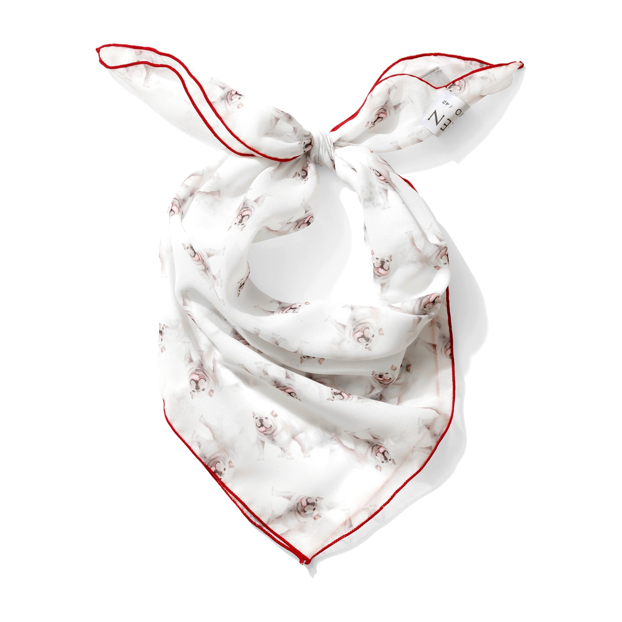 Bulldog Chiffon Scarf | 20" Square Scarf