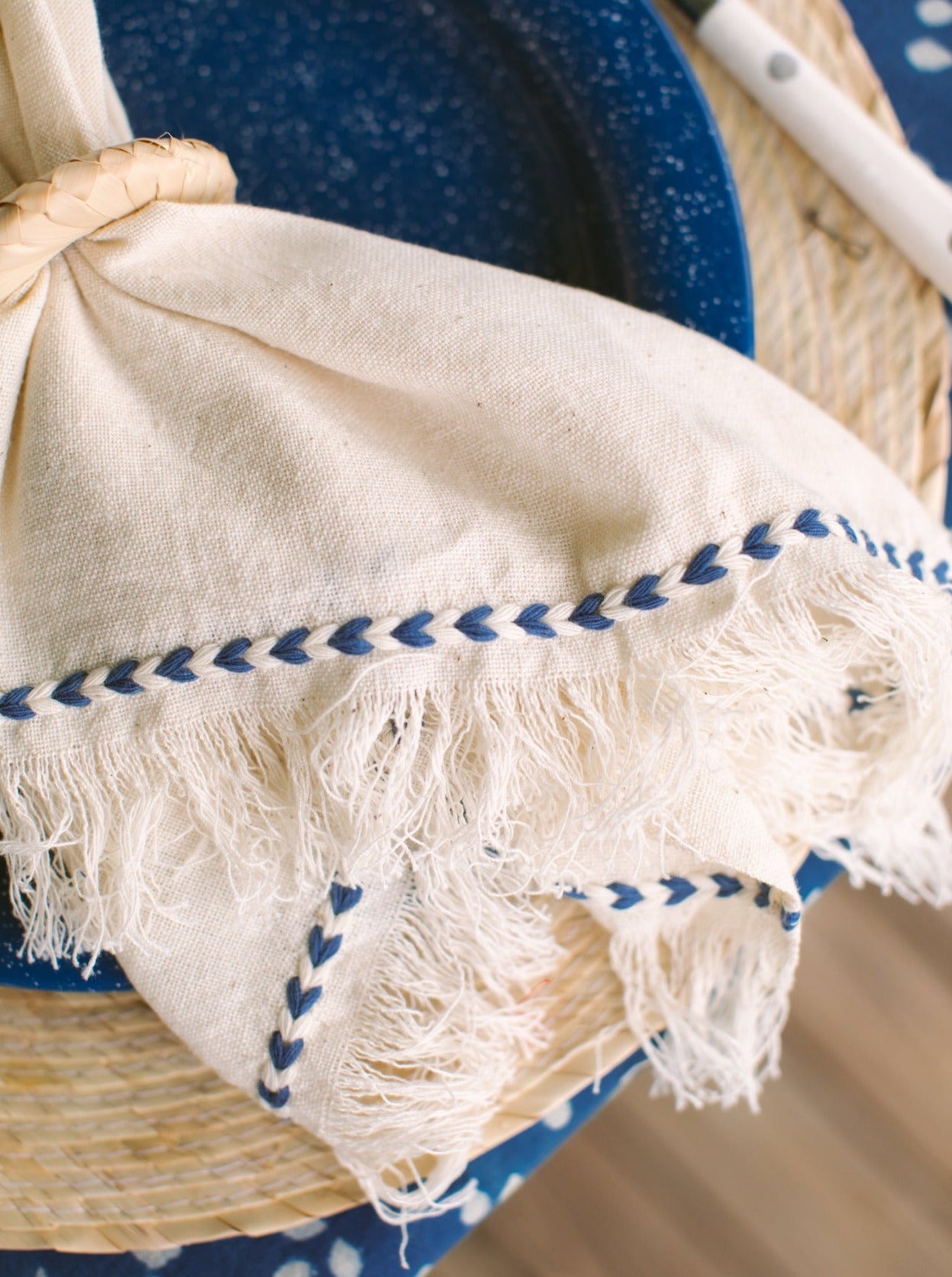 Chambray Braid Detail Napkin | Set of 2