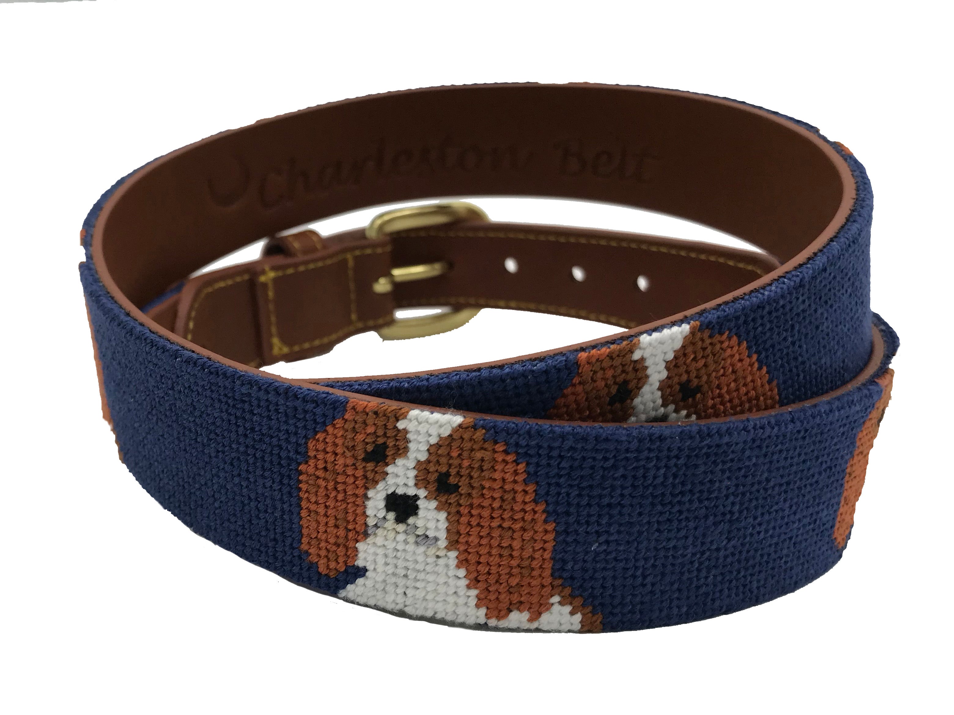 Charleston Belt Cavalier King Charles / Cavapoo Hand-stitched Needlepoint Belt