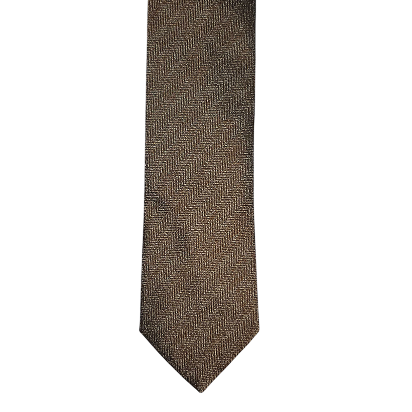 Copper Herringbone Jacquard Tie