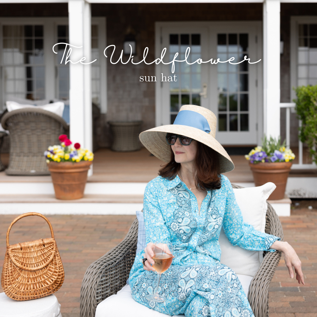 Wildflower Sun Hat - Burnt Orange/Rust Wide & Short Grosgrain Ribbon