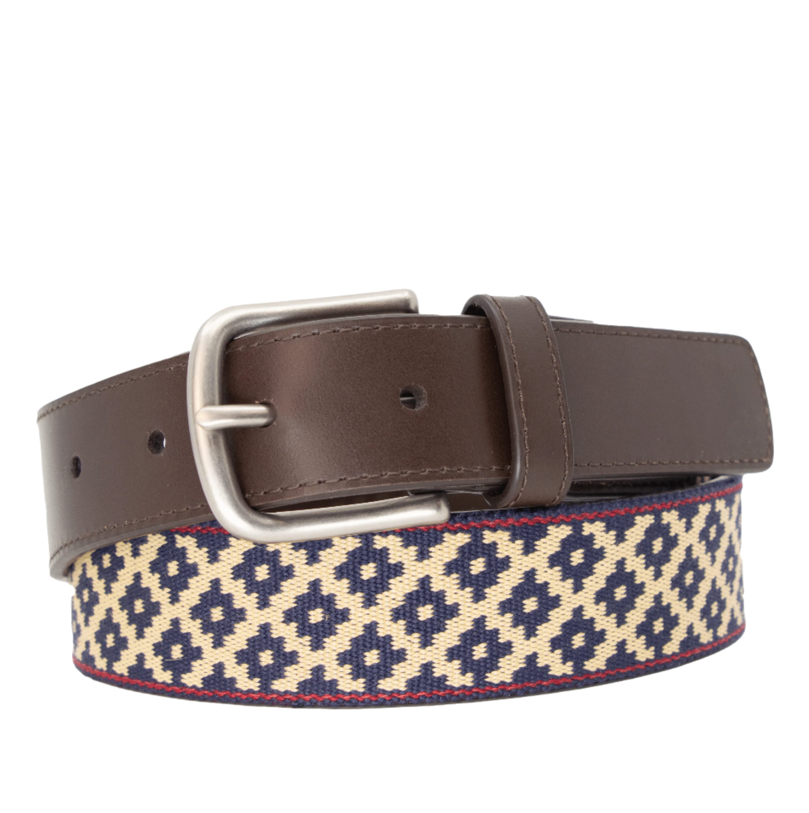 Diplomático Chocolate Leather Woven Belt