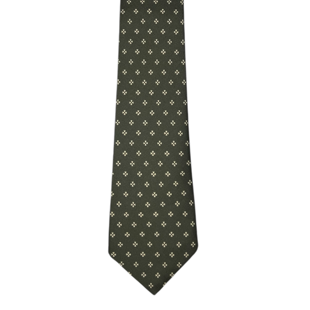 Tie - Olive Heart Shaped Cross