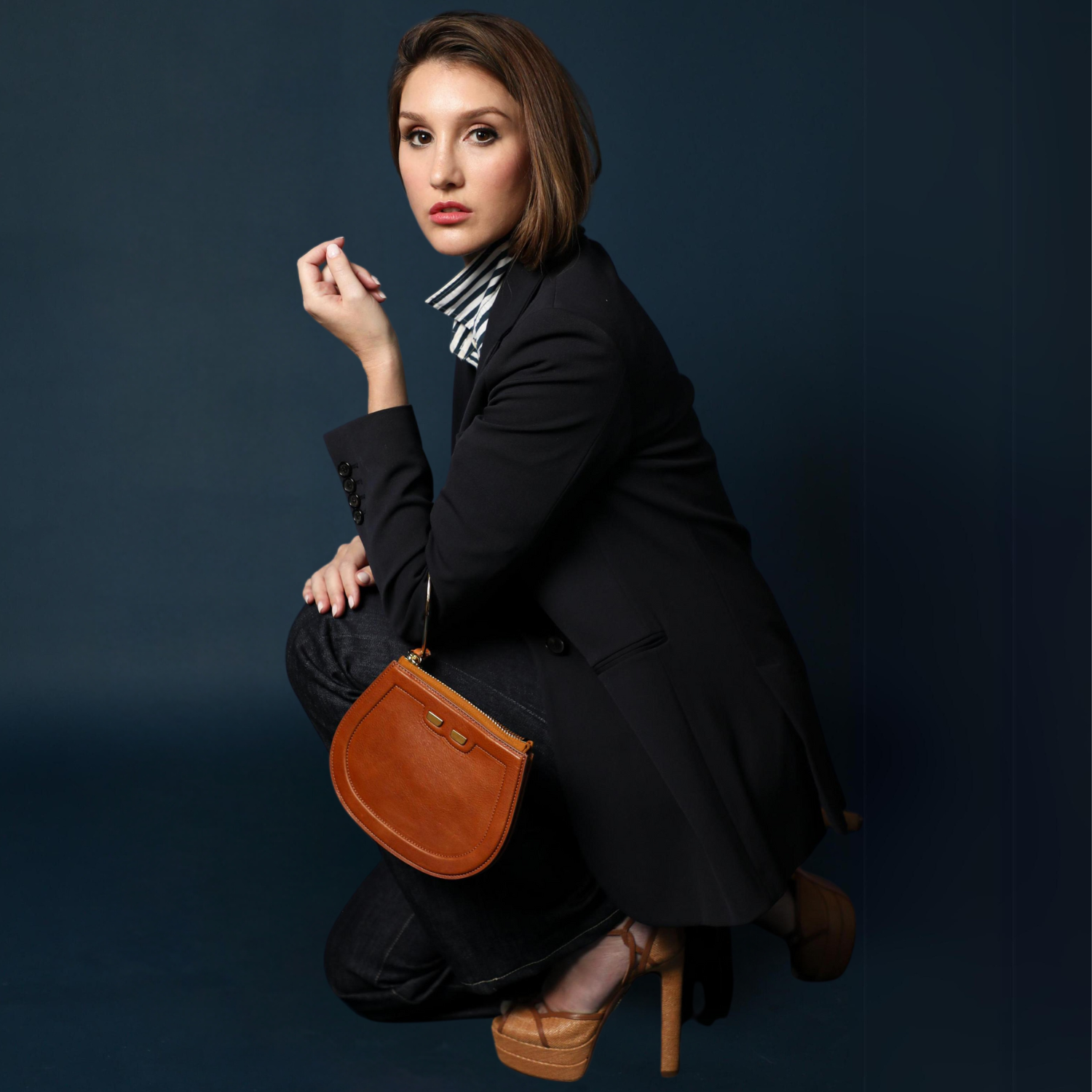 Ellie Bangle in Navy Lizard