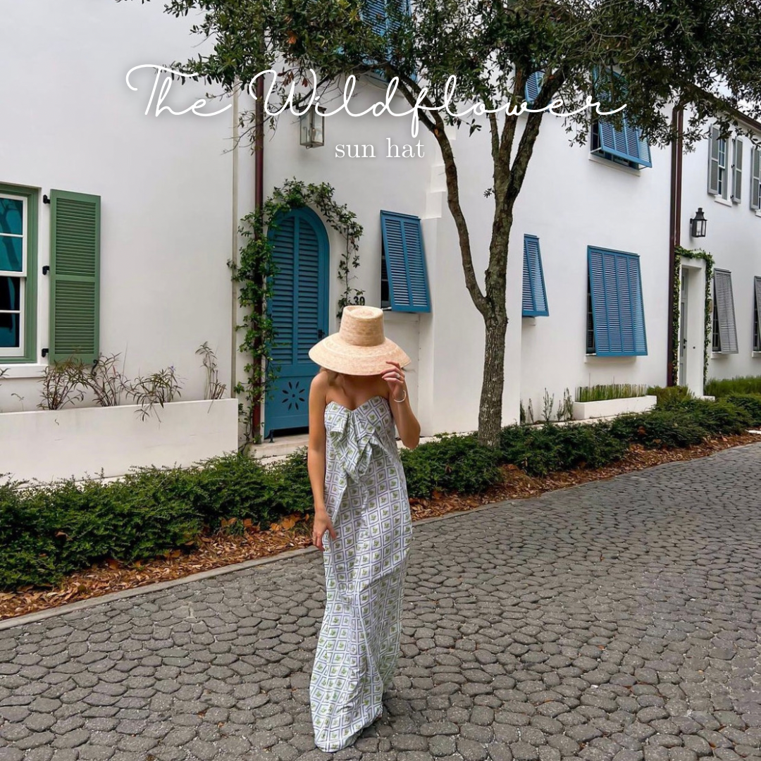Wildflower Sun Hat - Burnt Orange/Rust Wide & Short Grosgrain Ribbon
