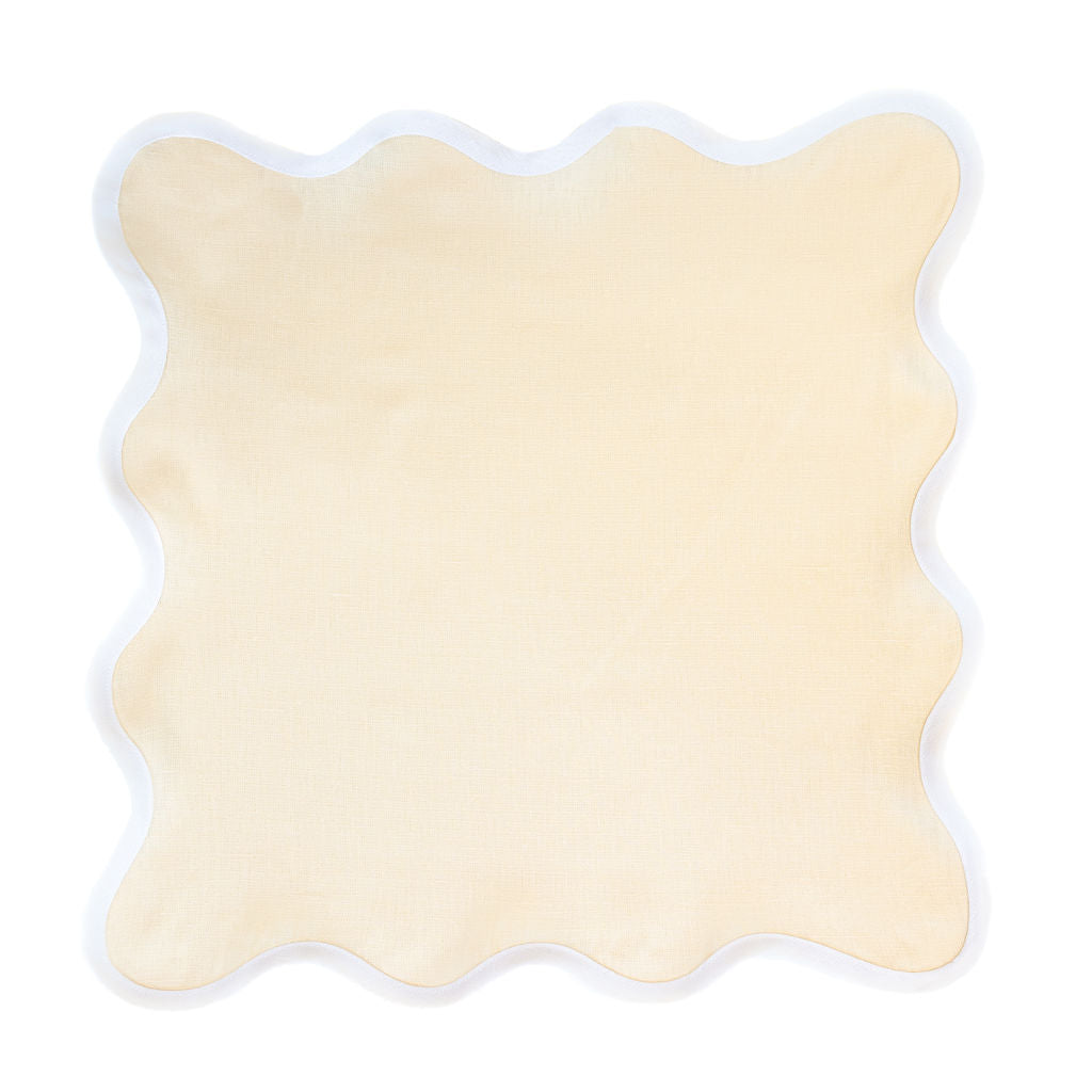 Linen Scalloped Square | Buttercup Yellow