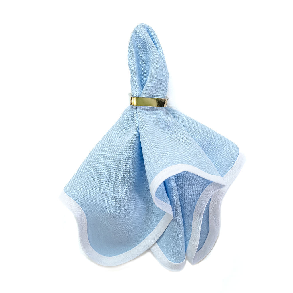 Linen Scalloped Square | Cornflower Blue