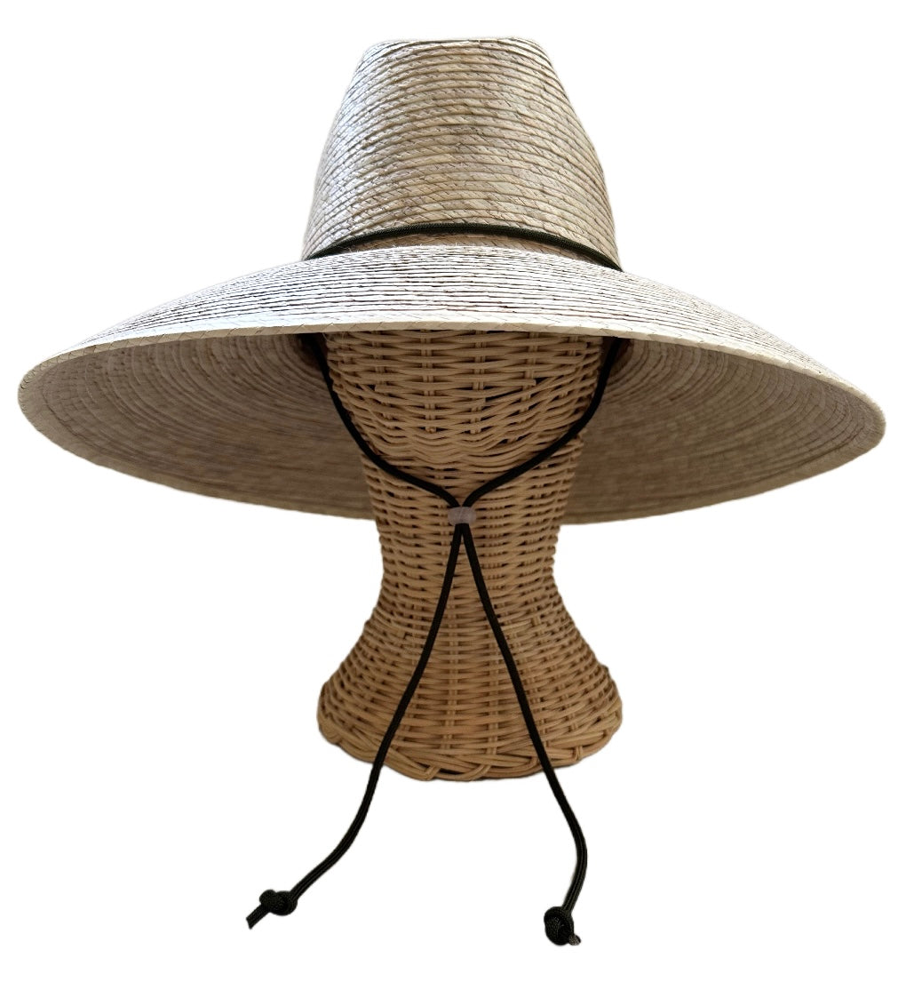 Hollyhock Sun Hat - Dark Olive Green Lanyard with Rose Quartz Toggle