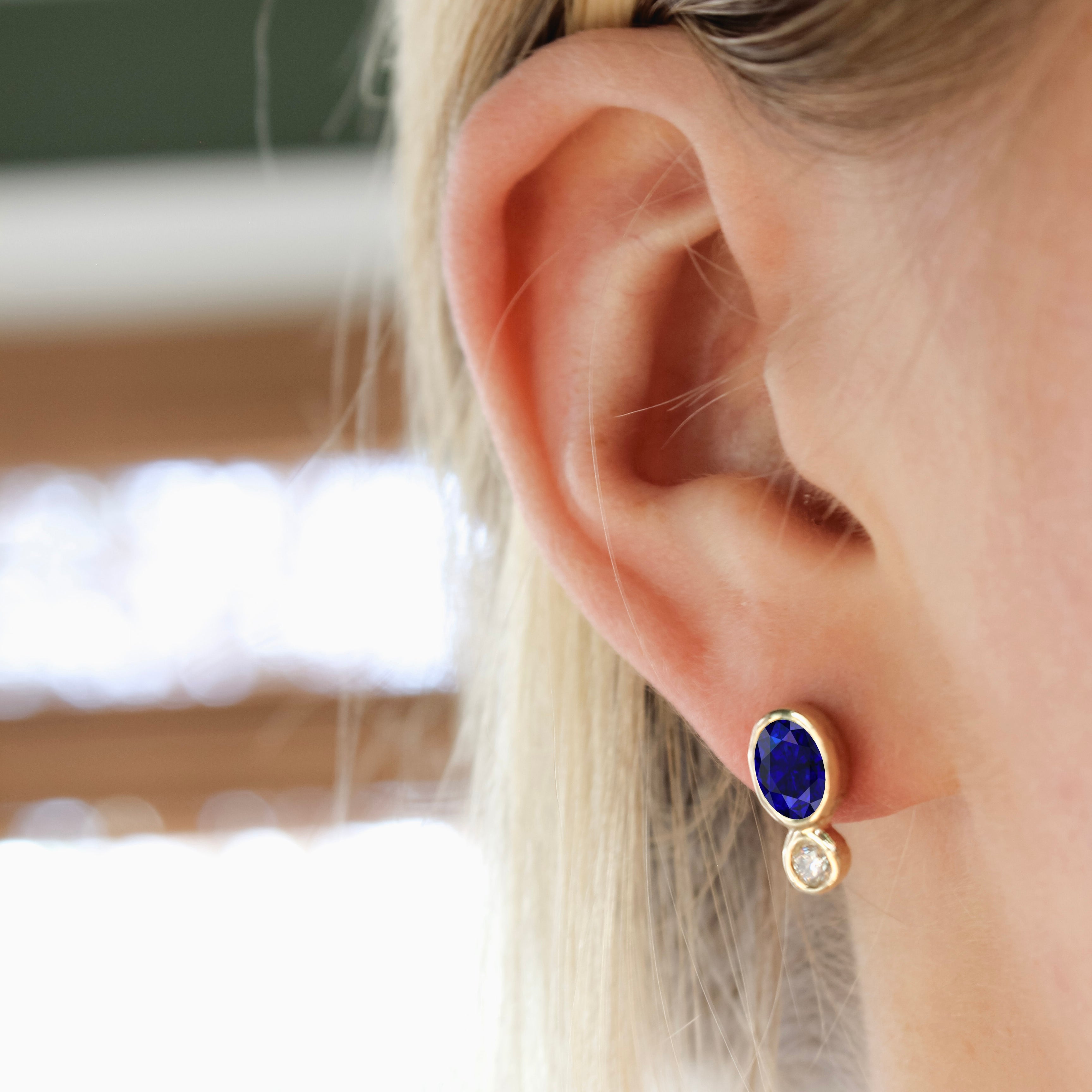 G&G x Mary Frances Maker Saphire and Diamond Studs