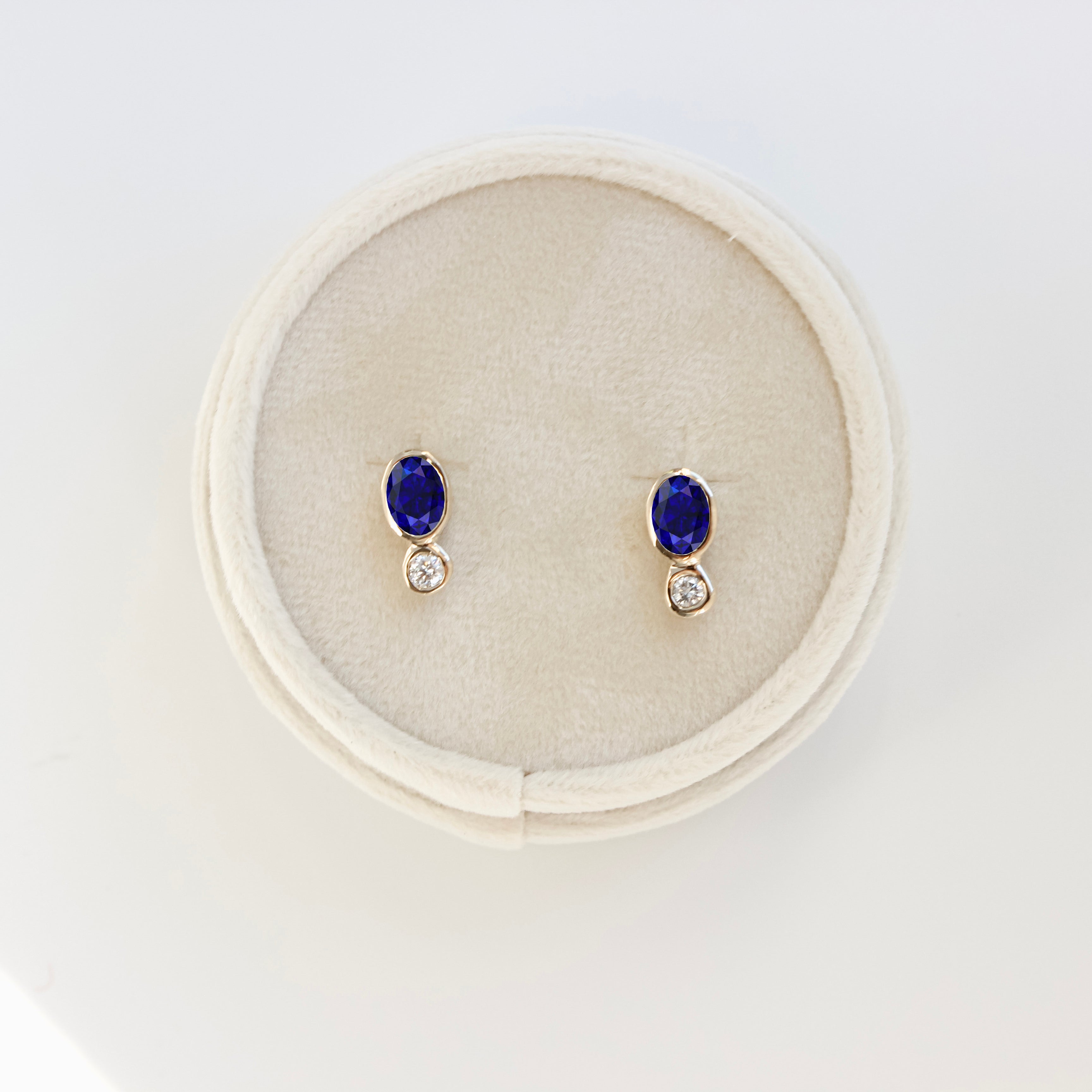G&G x Mary Frances Maker Saphire and Diamond Studs