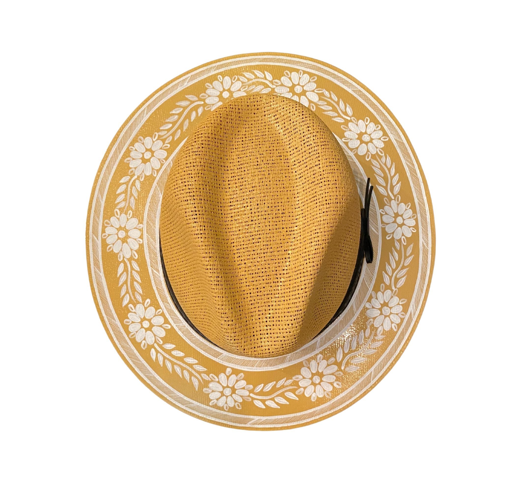 Hand-Painted Floral Straw Hat