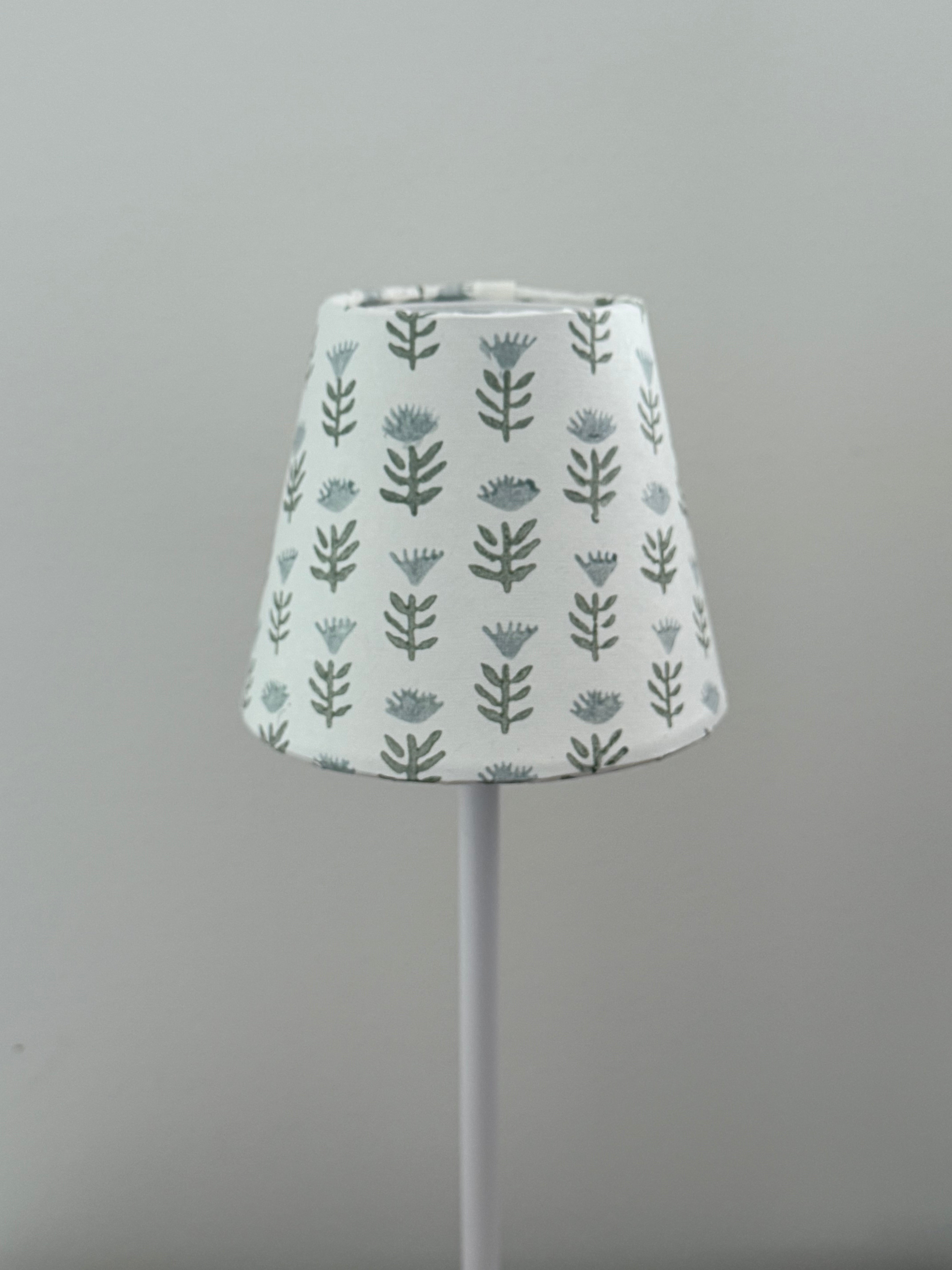Block Printed Shade for Cordless LED Lamps