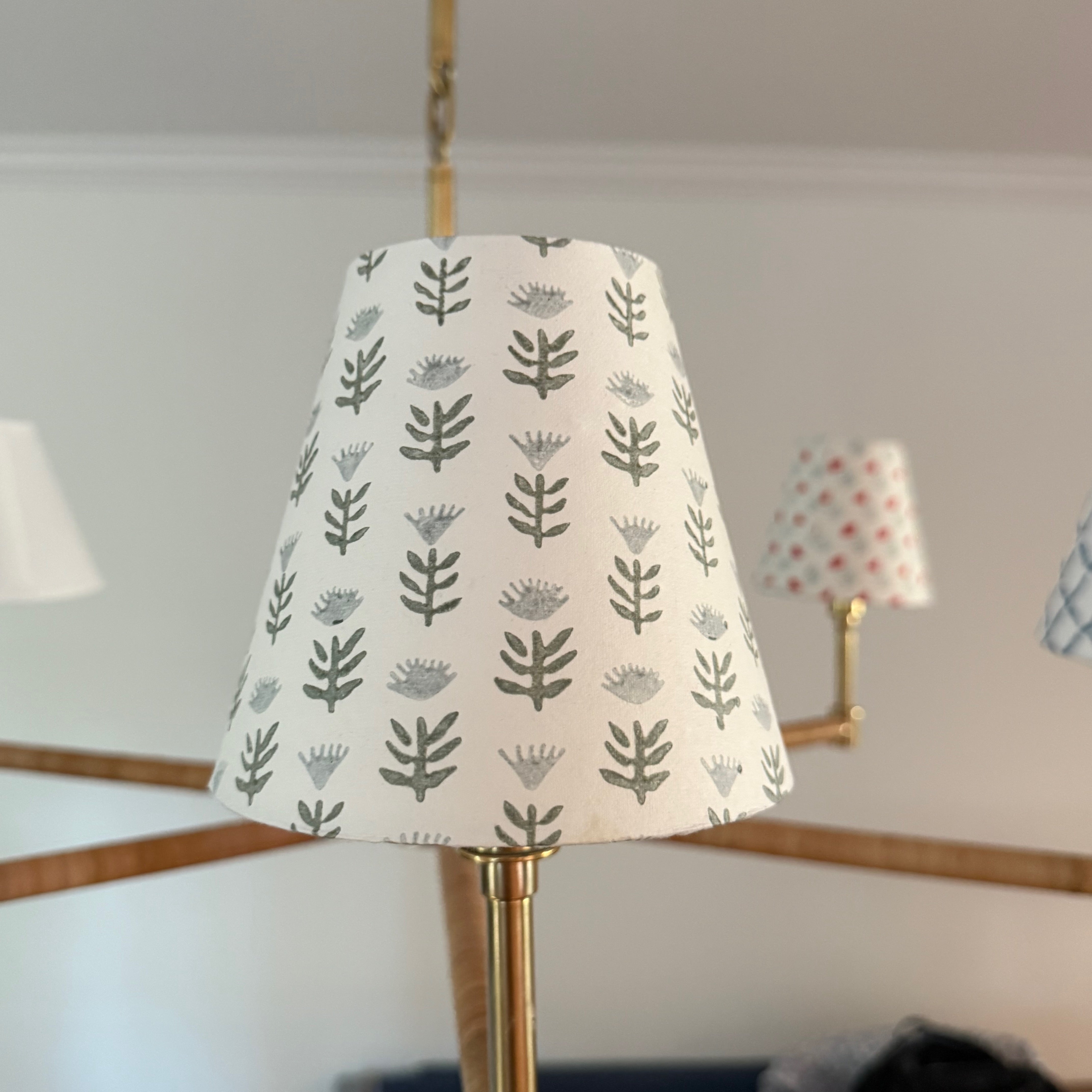 Candle Clip Sconce Shade in Block Print Floral