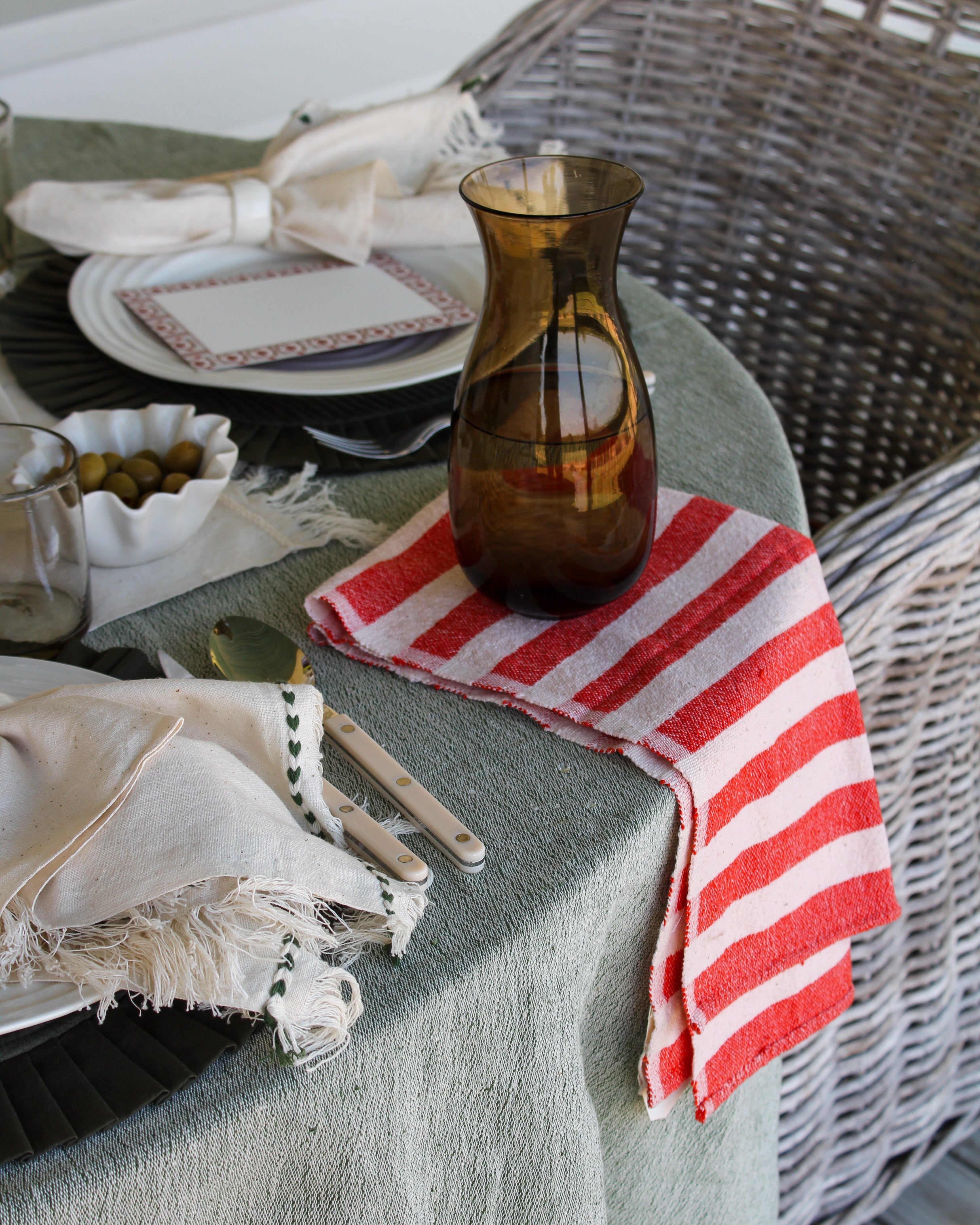 Red Stripe Hand Towel