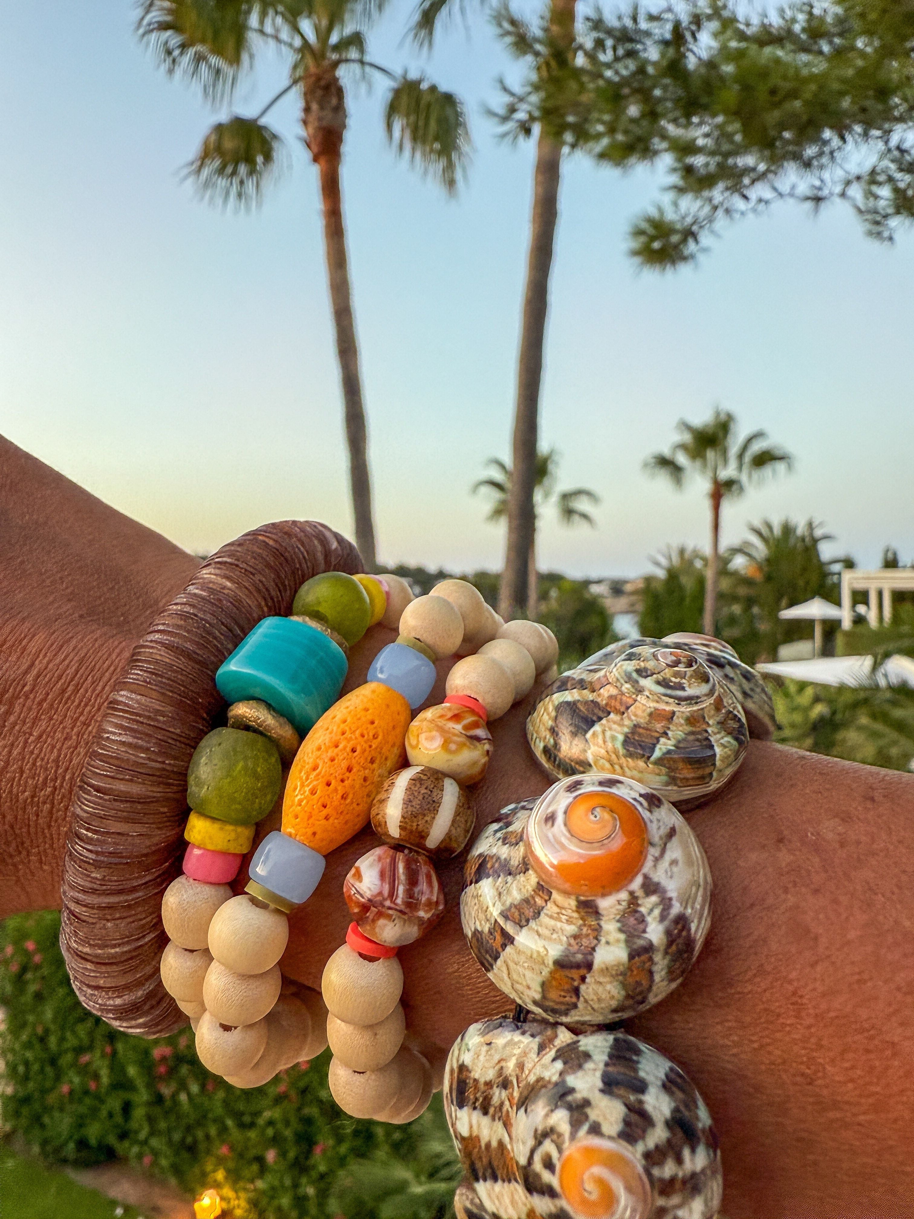 Shell Disc Bracelet | Brown