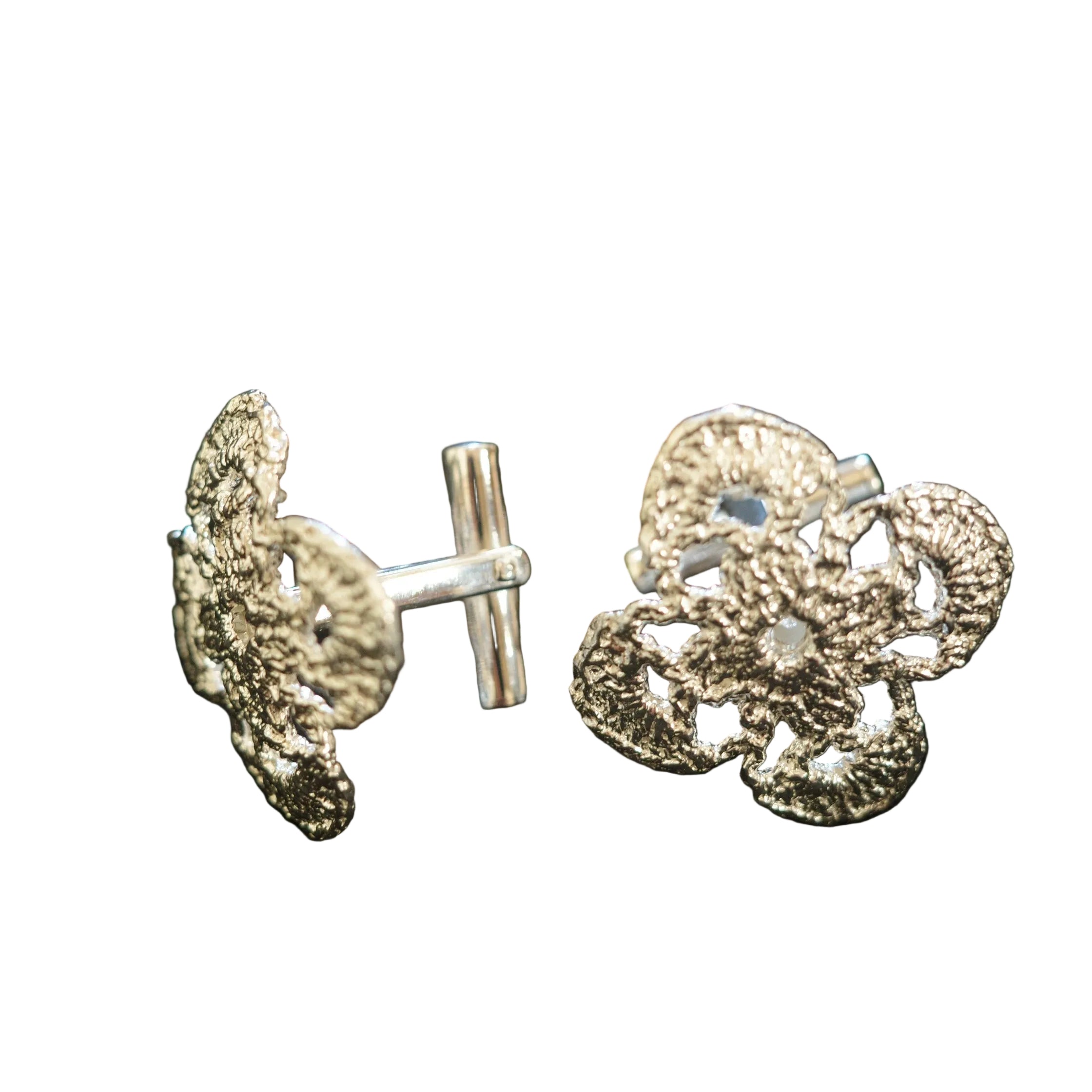 Lace Clover Cufflinks - Silver