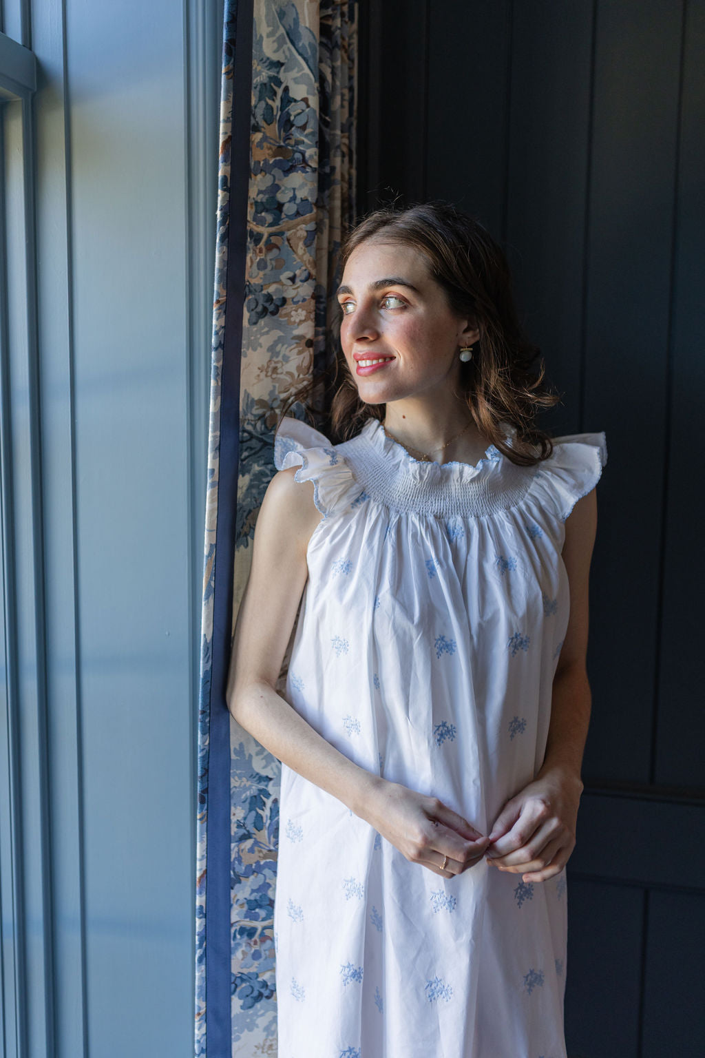 NANCY COTTON EMBROIDERED NIGHTGOWN