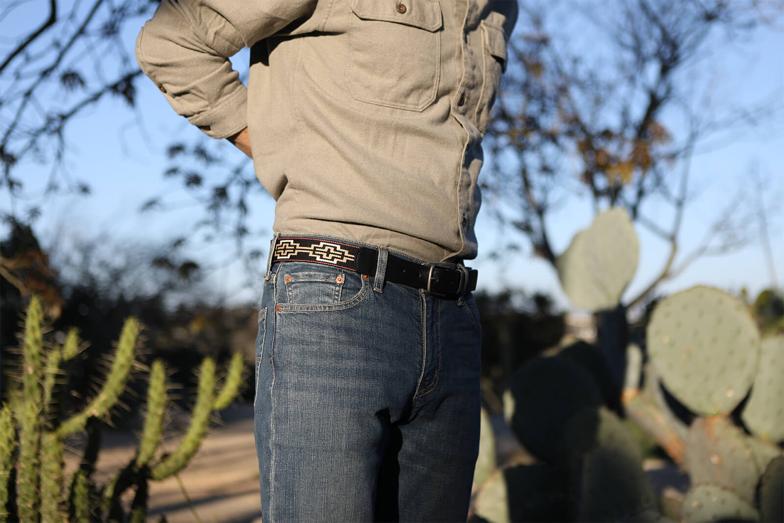 Limited Edition: Caballero Black Leather Woven Belt