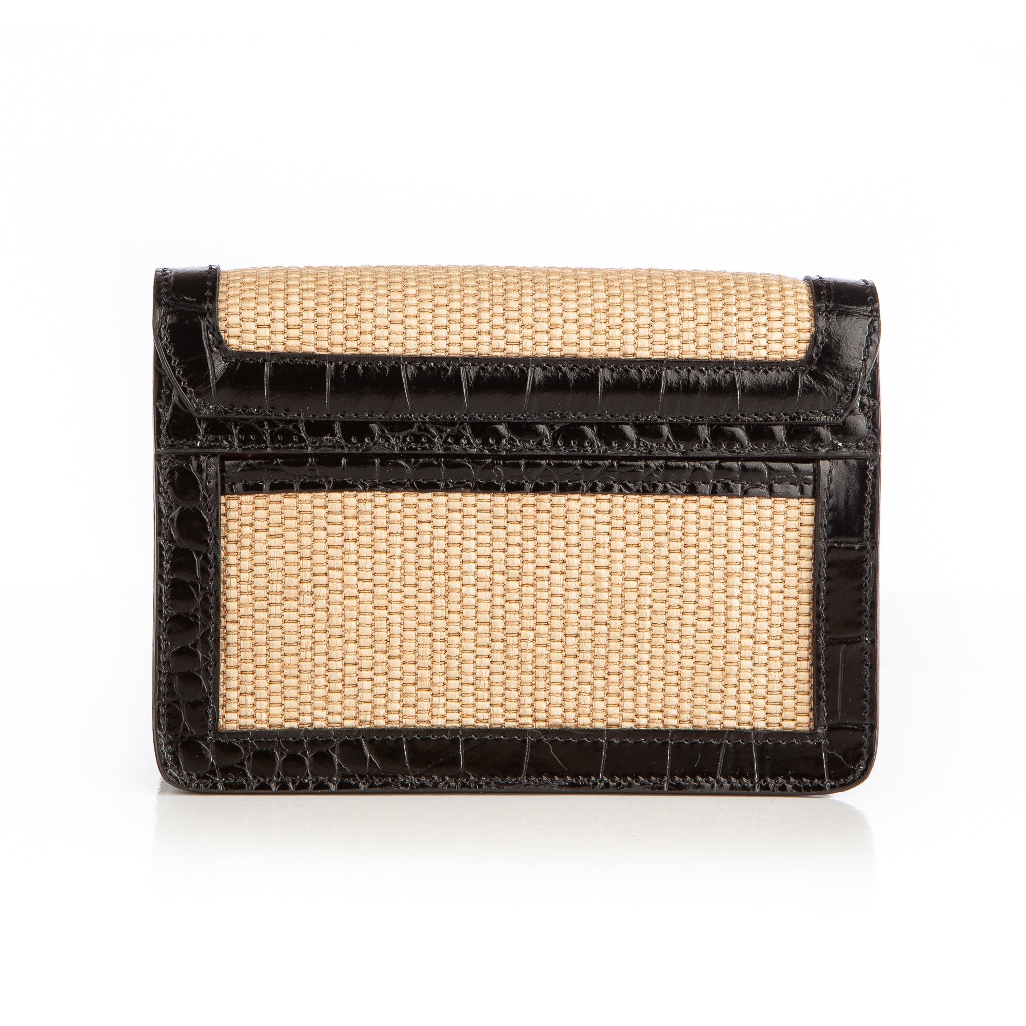 Samuel in Raffia and Black Croc