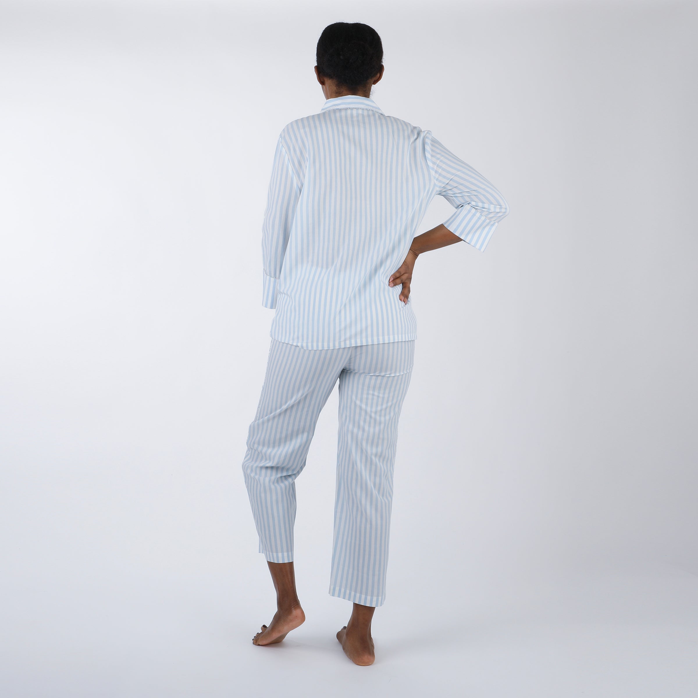 CLASSIC COTTON STRIPED CAPRI PAJAMAS